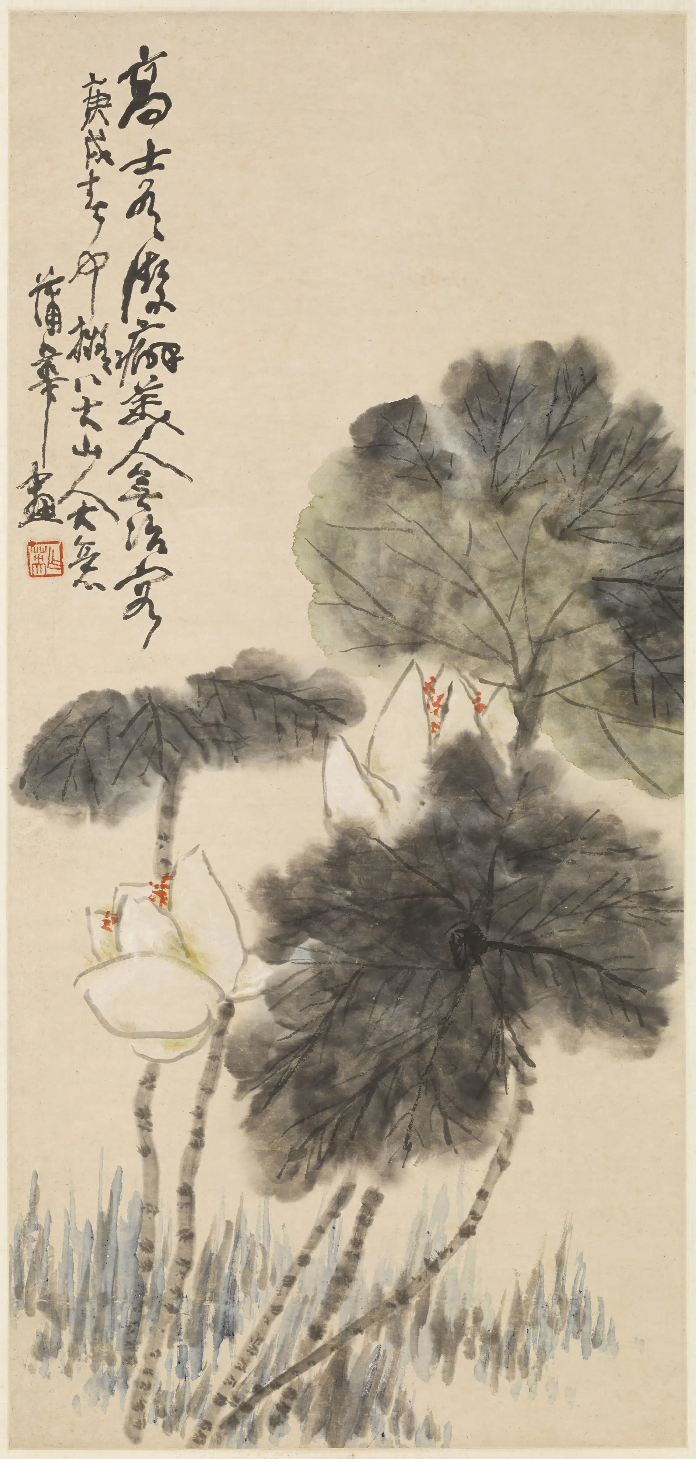清代【蒲华】《荷花图轴》