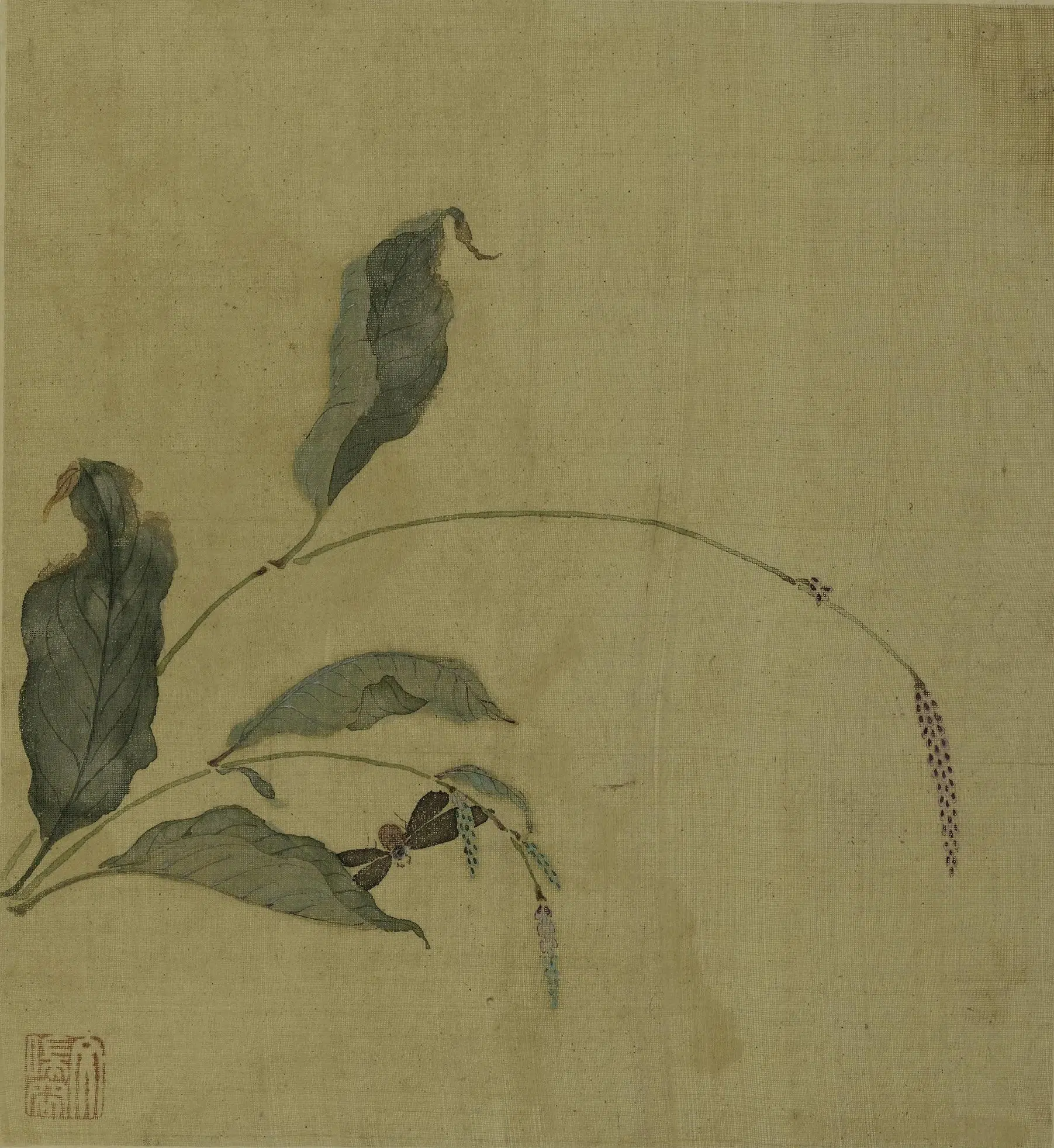 明朝【文俶】《花鸟草虫图册（八开）》 第5张