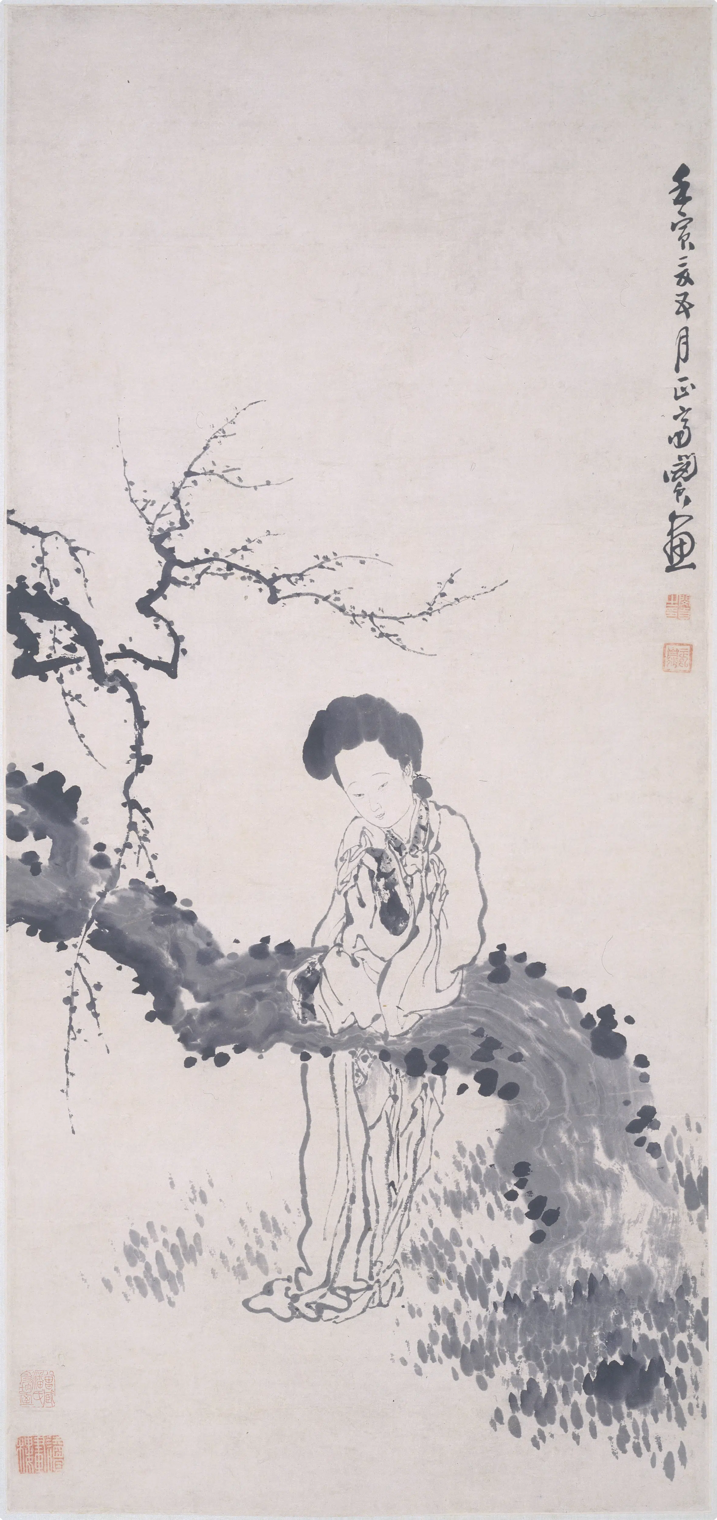 清代【闵贞】《仕女图轴》
