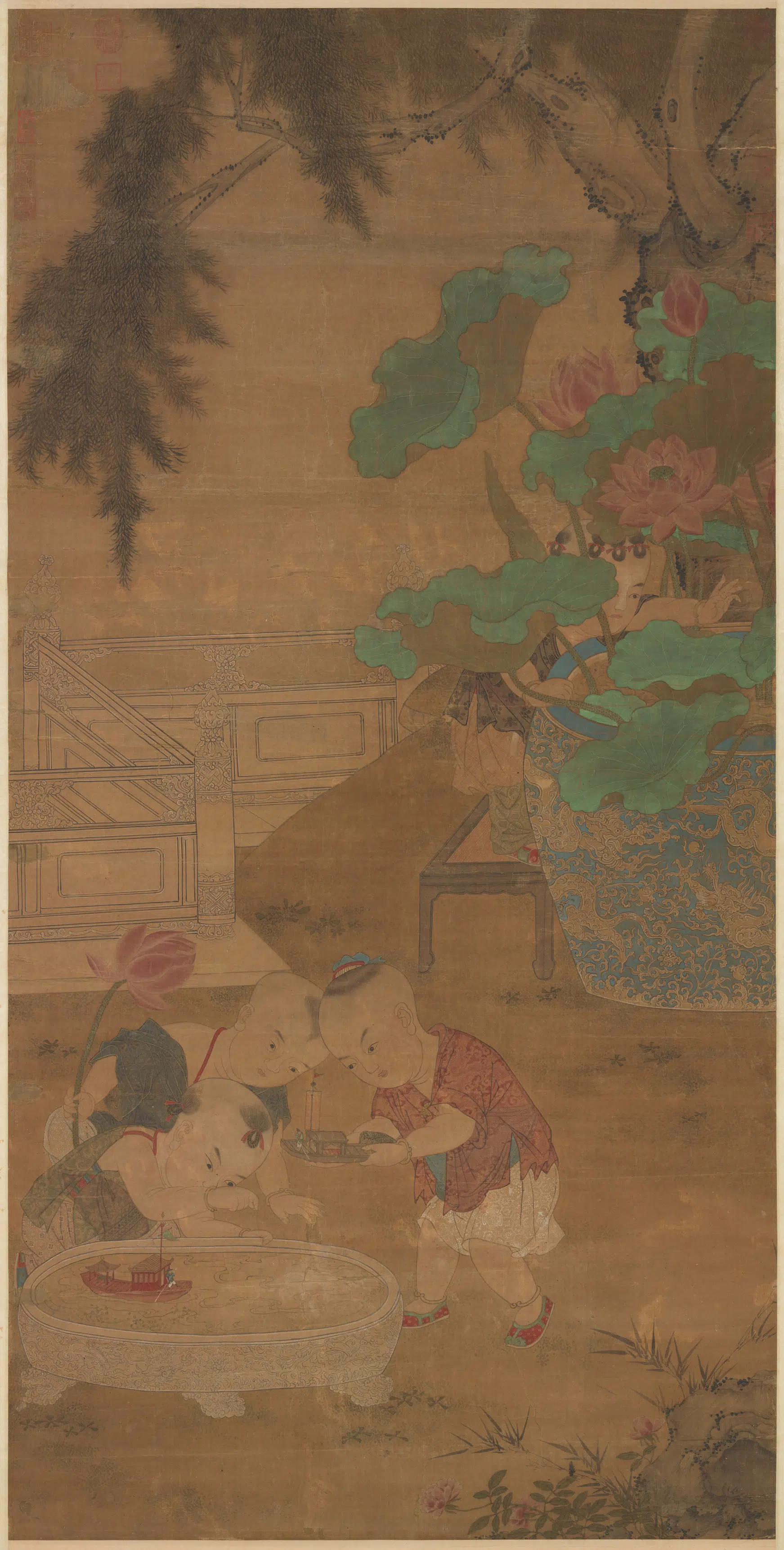 宋代《宋人子孙和合图轴》