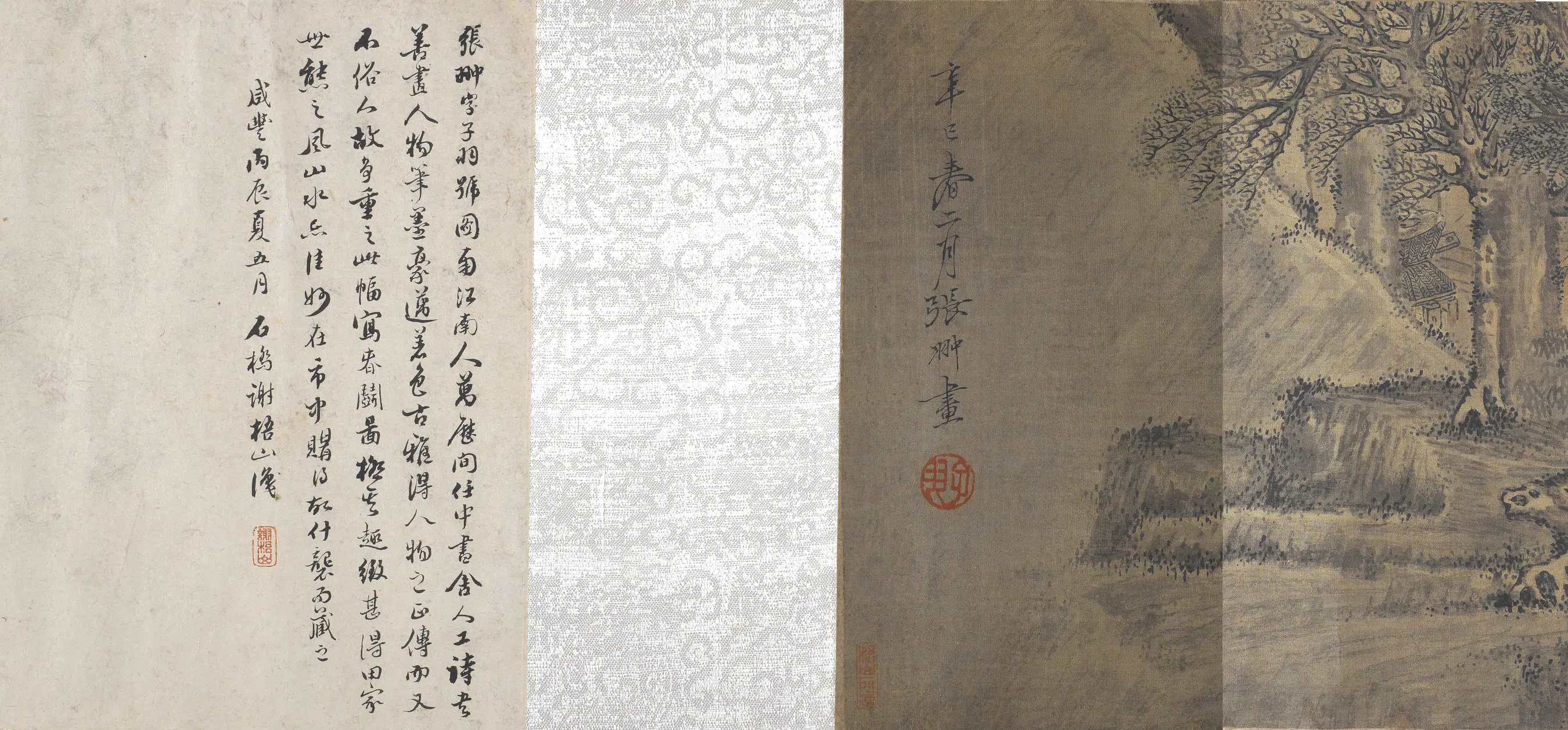 明代【张翀】《田家春门图》