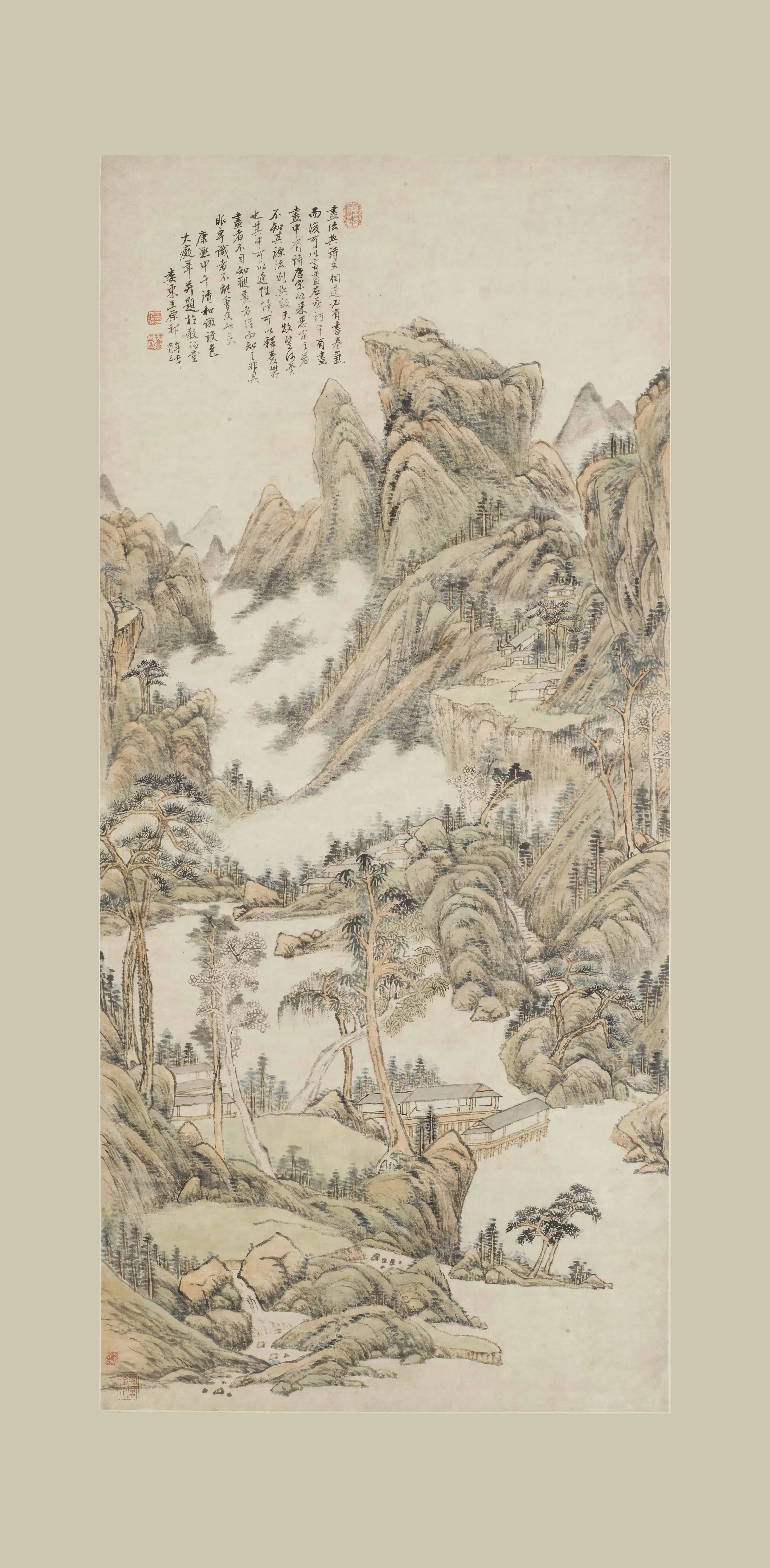 清代【王原祁】《仿黄公望山水轴-2》