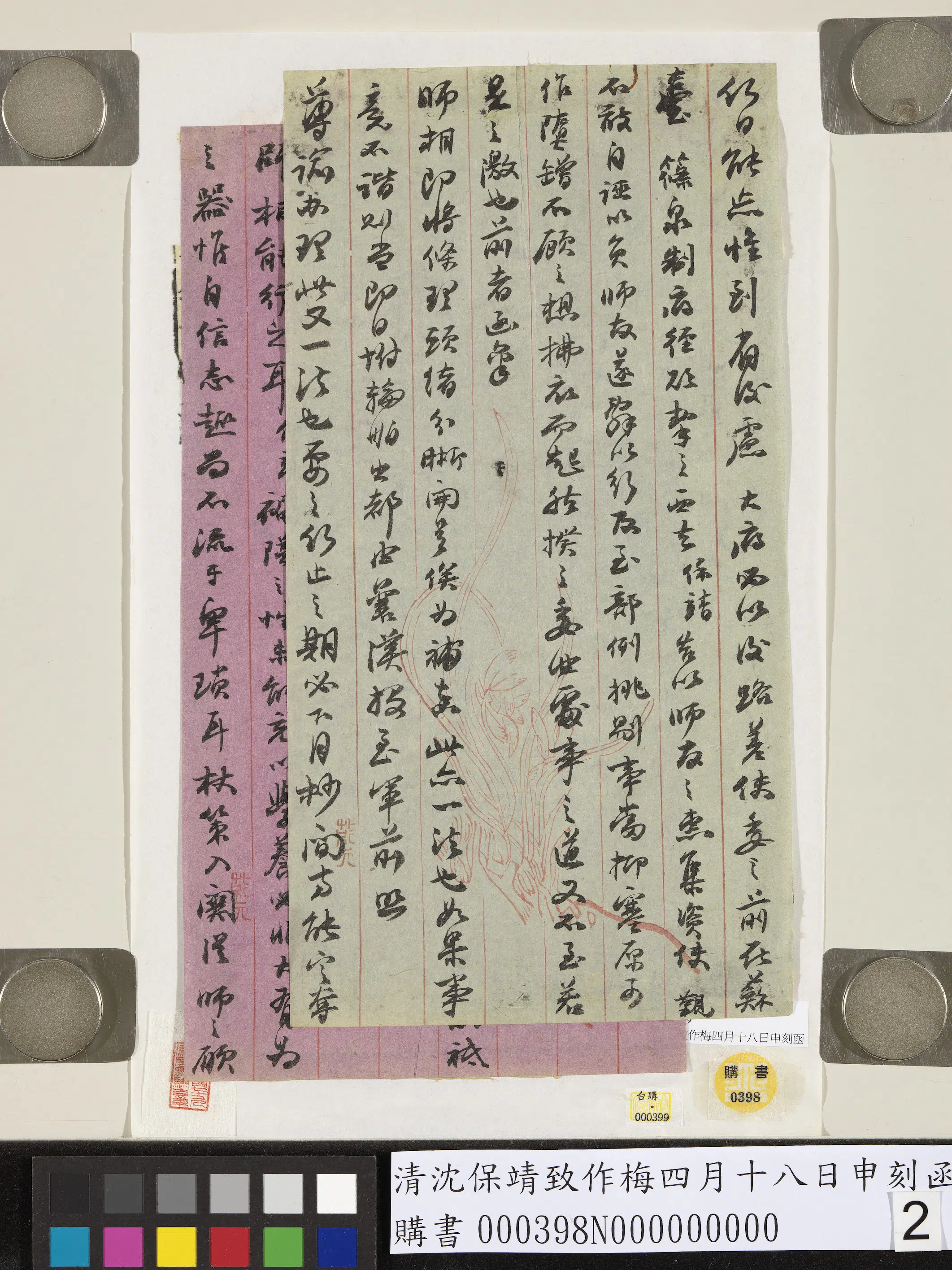 清代【沈保靖】《致作梅四月十八日申刻函》 第2张