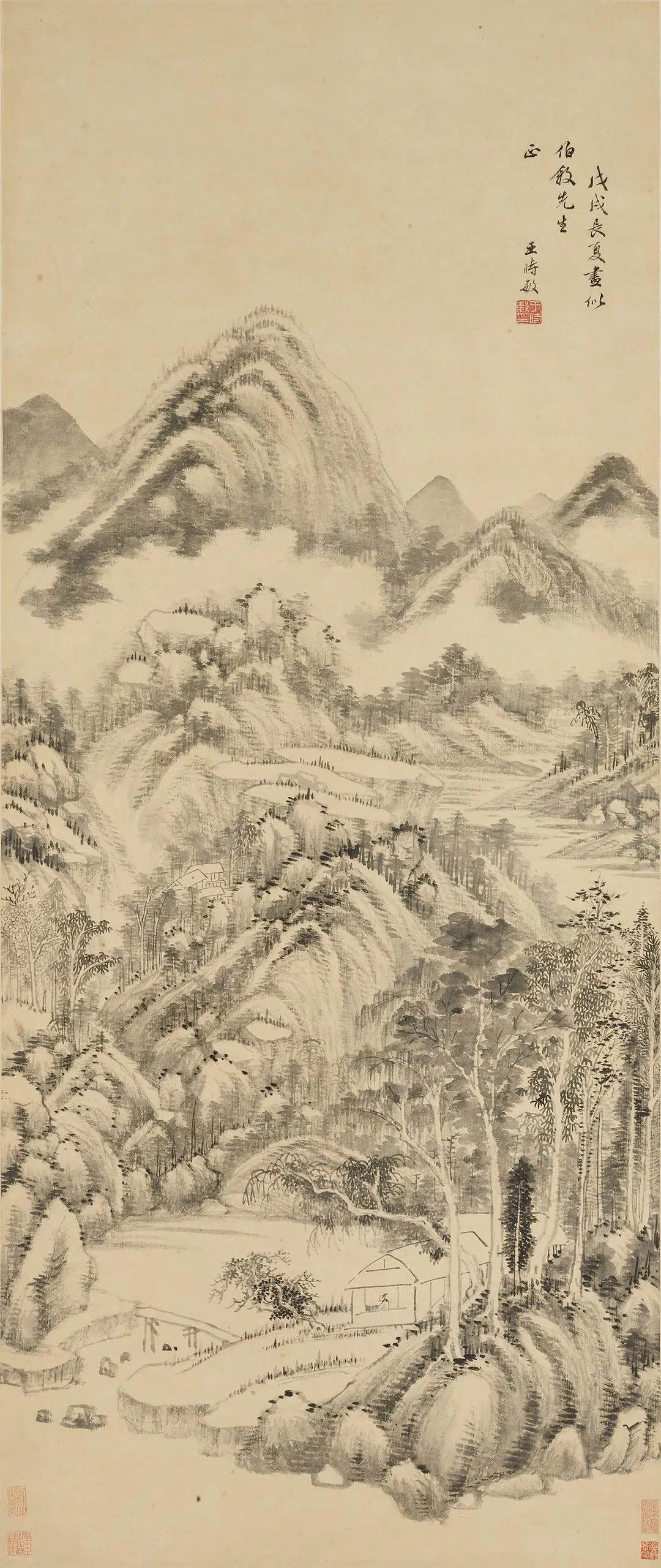 清代【王时敏】《云壑烟滩图轴》 第1张 清代【王时敏】《云壑烟滩图轴》 第1张