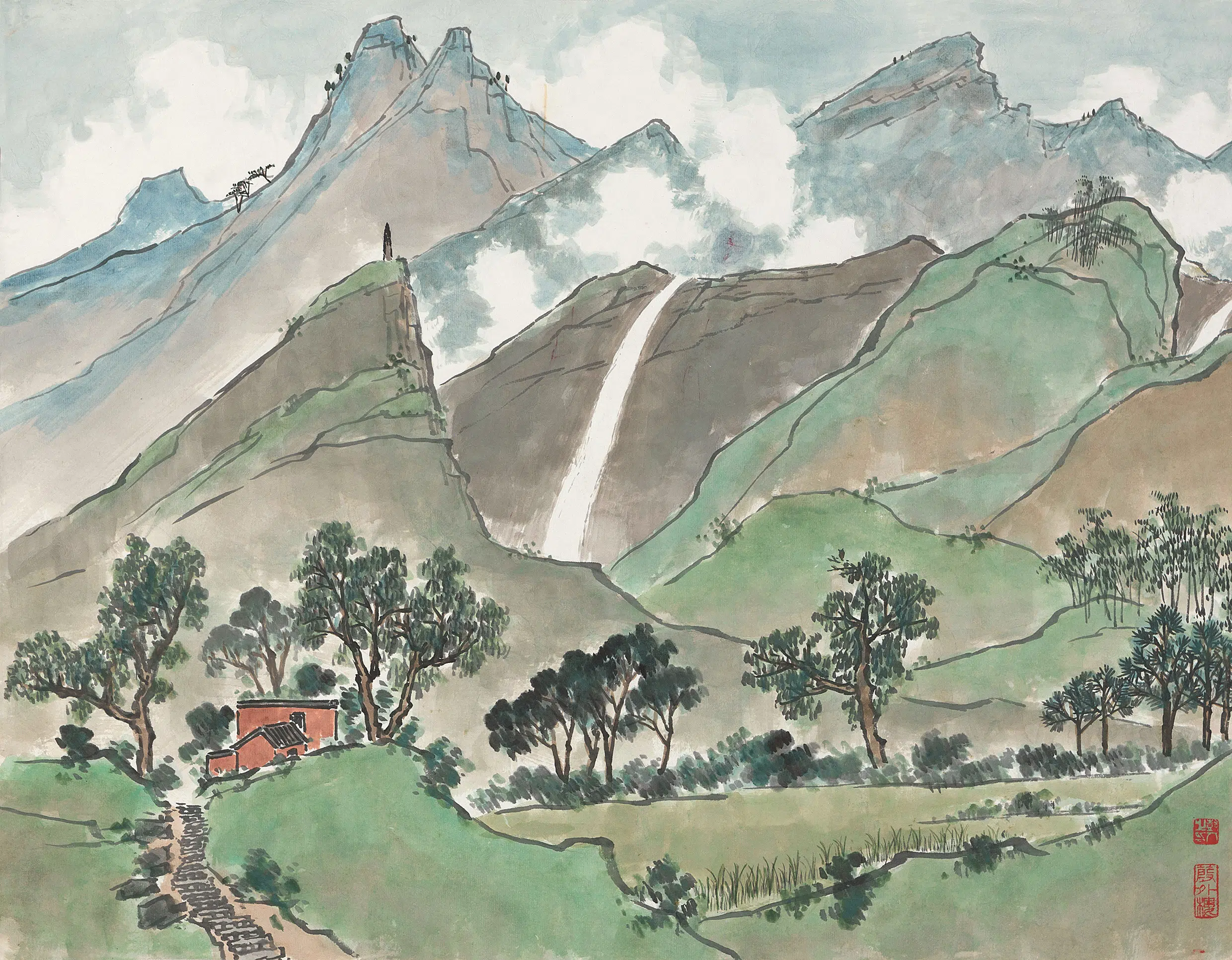 近代【陈树人】《大峨寺轴》