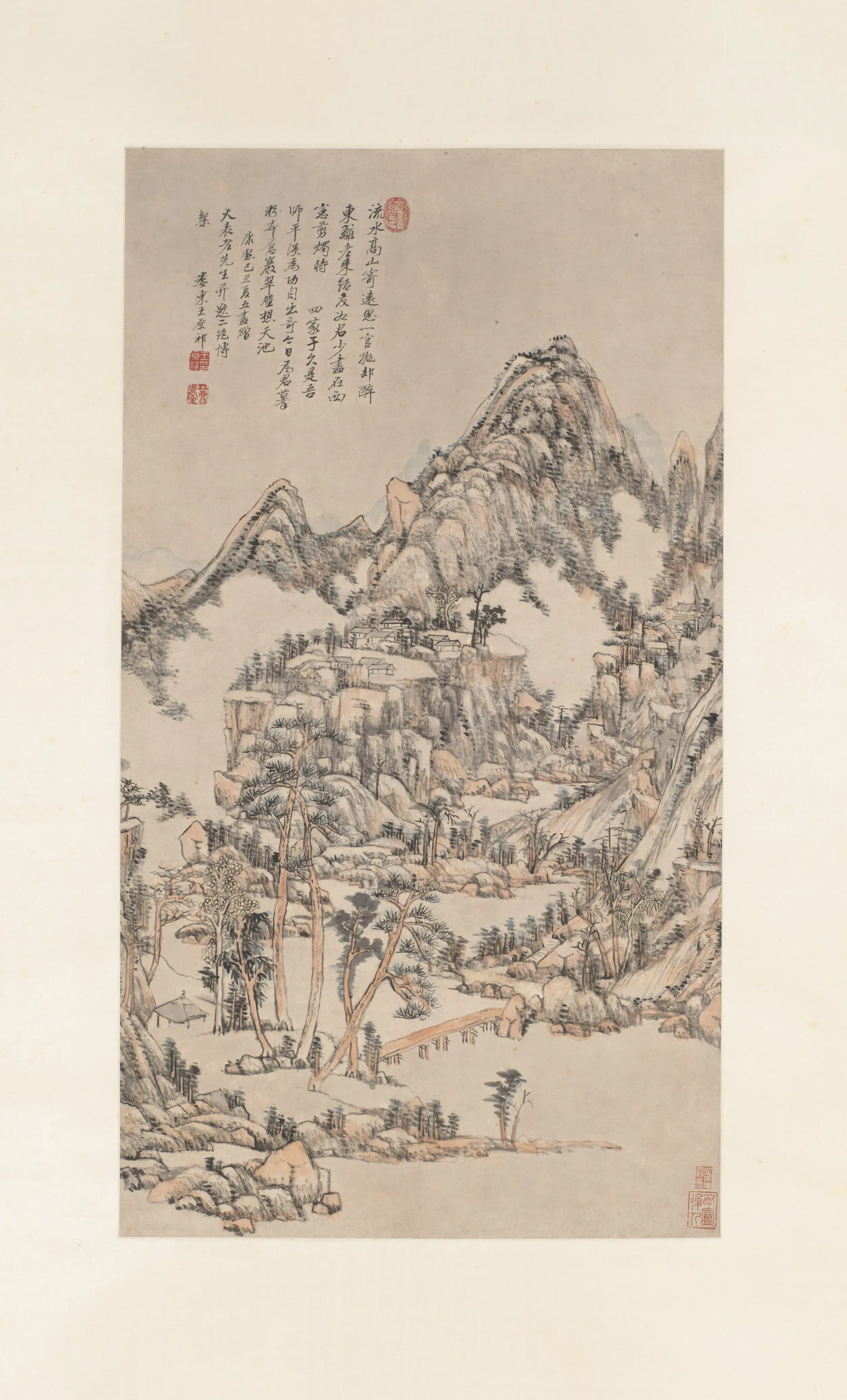 清代【王原祁】《苍岩翠壁图轴》