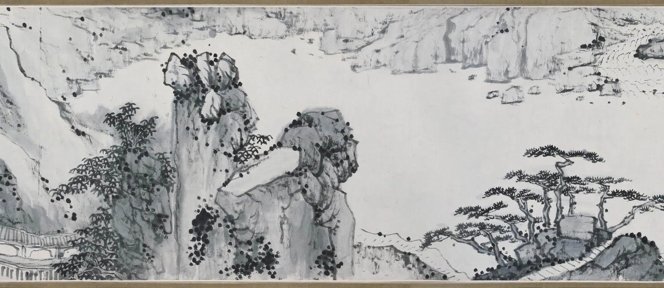 清代【梅清】《溪山闲适图卷》 第3张