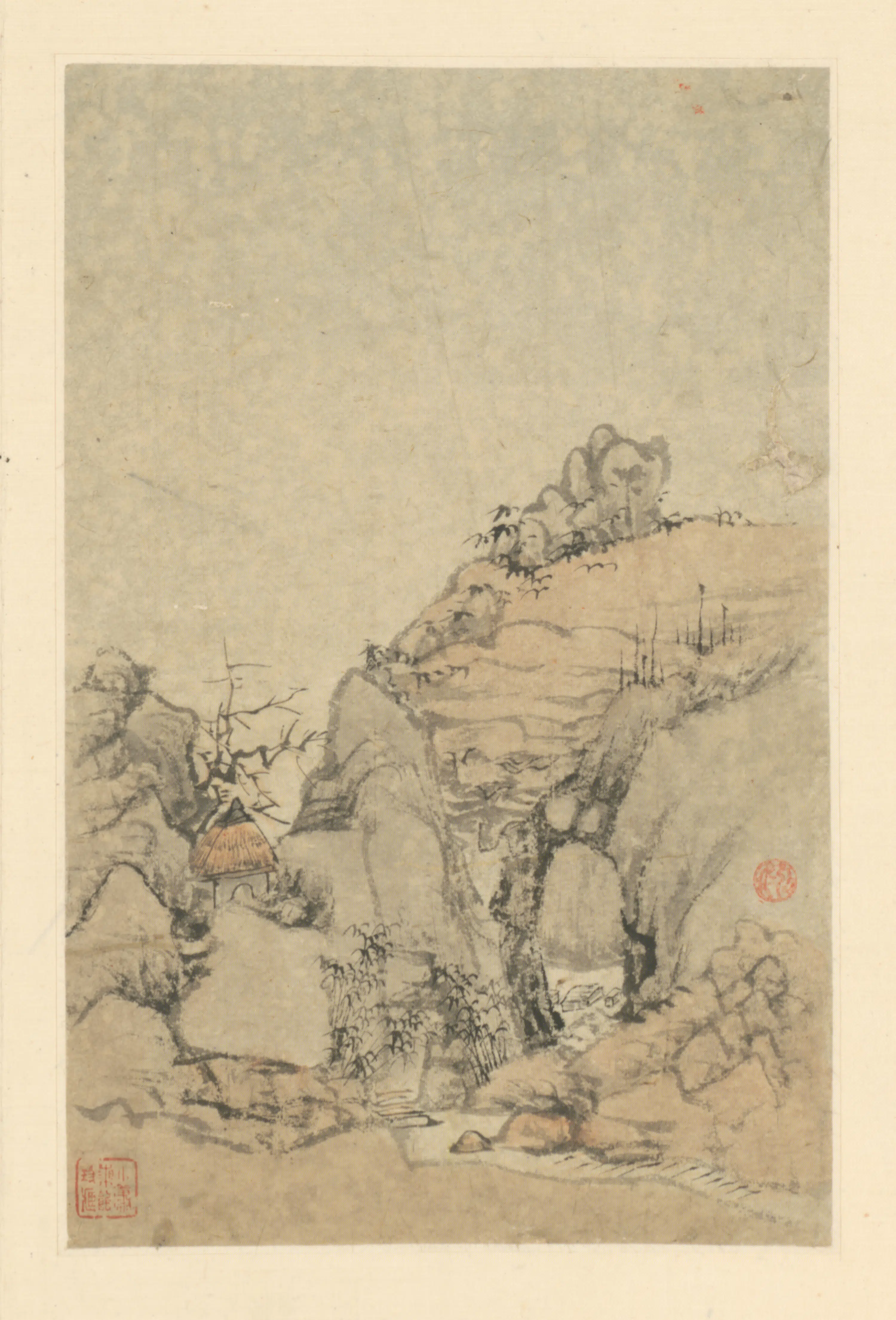 清代【弘仁】《山水图册（8开）》 第6张