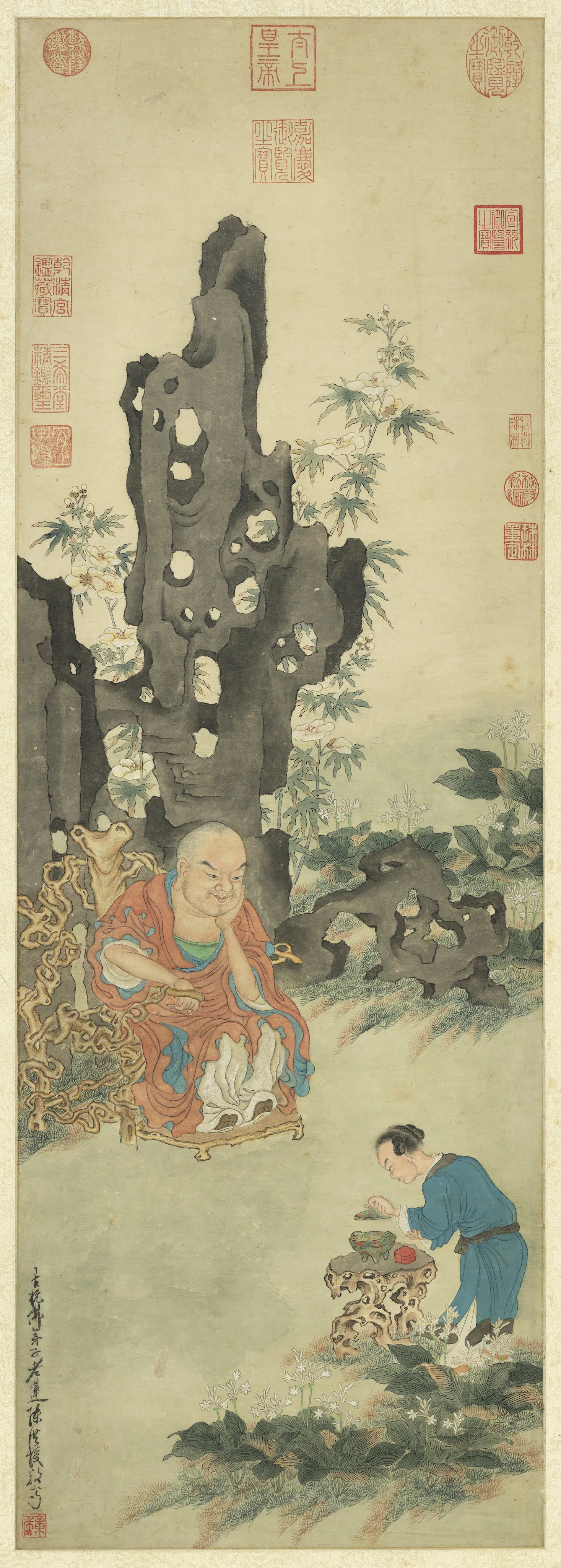 明朝【陈洪绶】《画罗汉图轴》