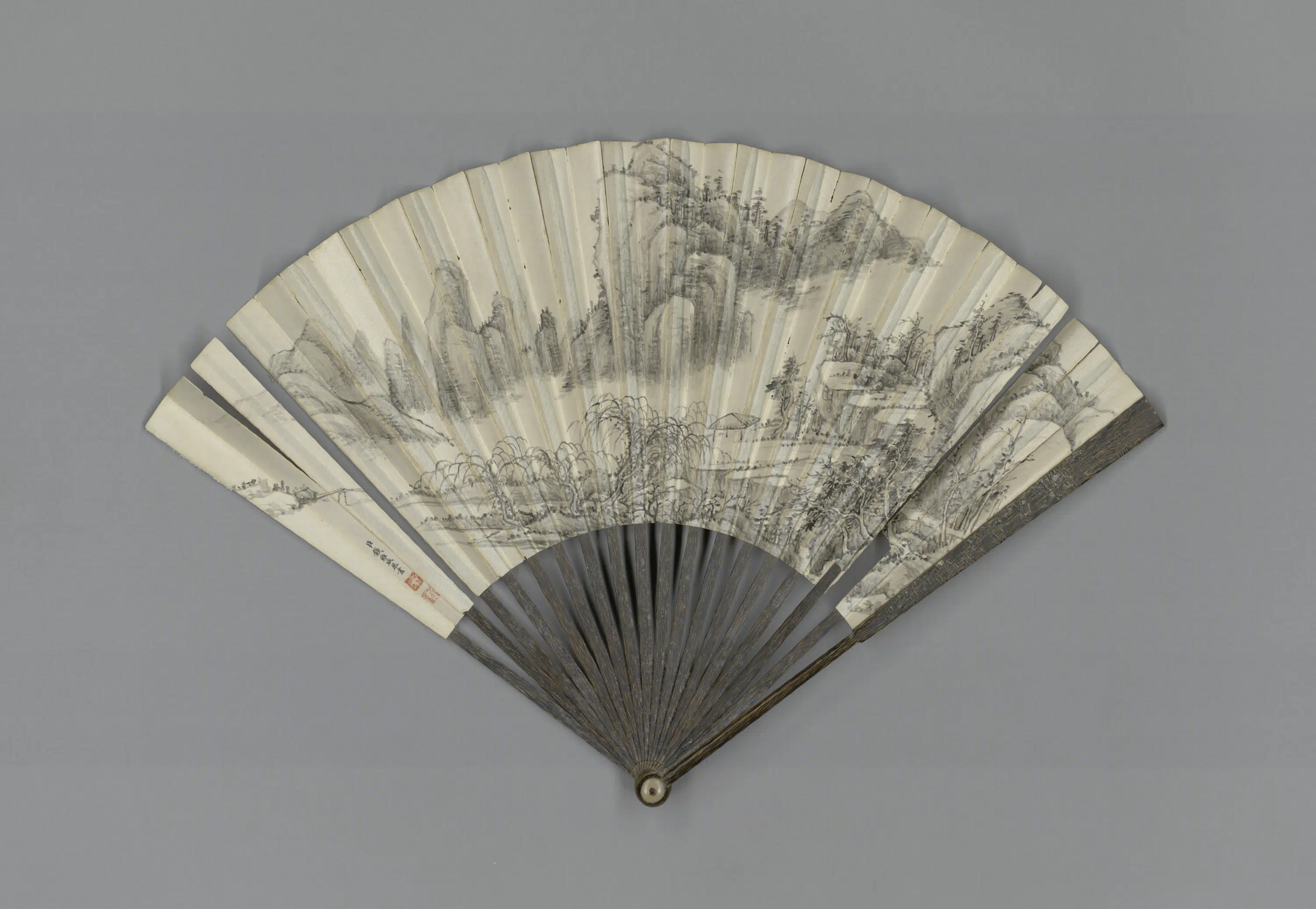 清代【钱维城】《画山水王际华书初游龙井志怀诗成扇》
