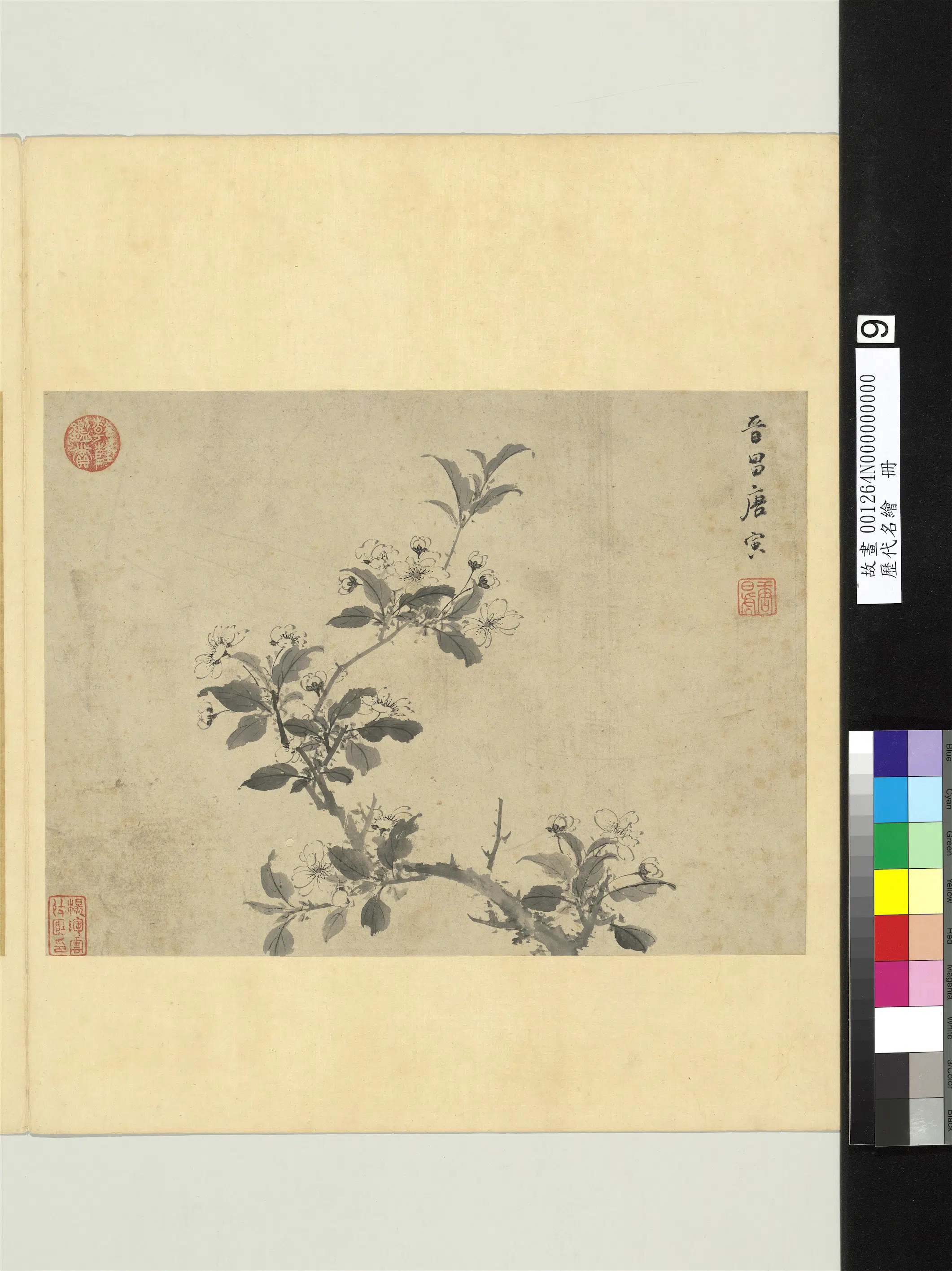 明朝【唐寅】《历代名绘册-梨花》 第1张 明朝【唐寅】《历代名绘册-梨花》 第1张