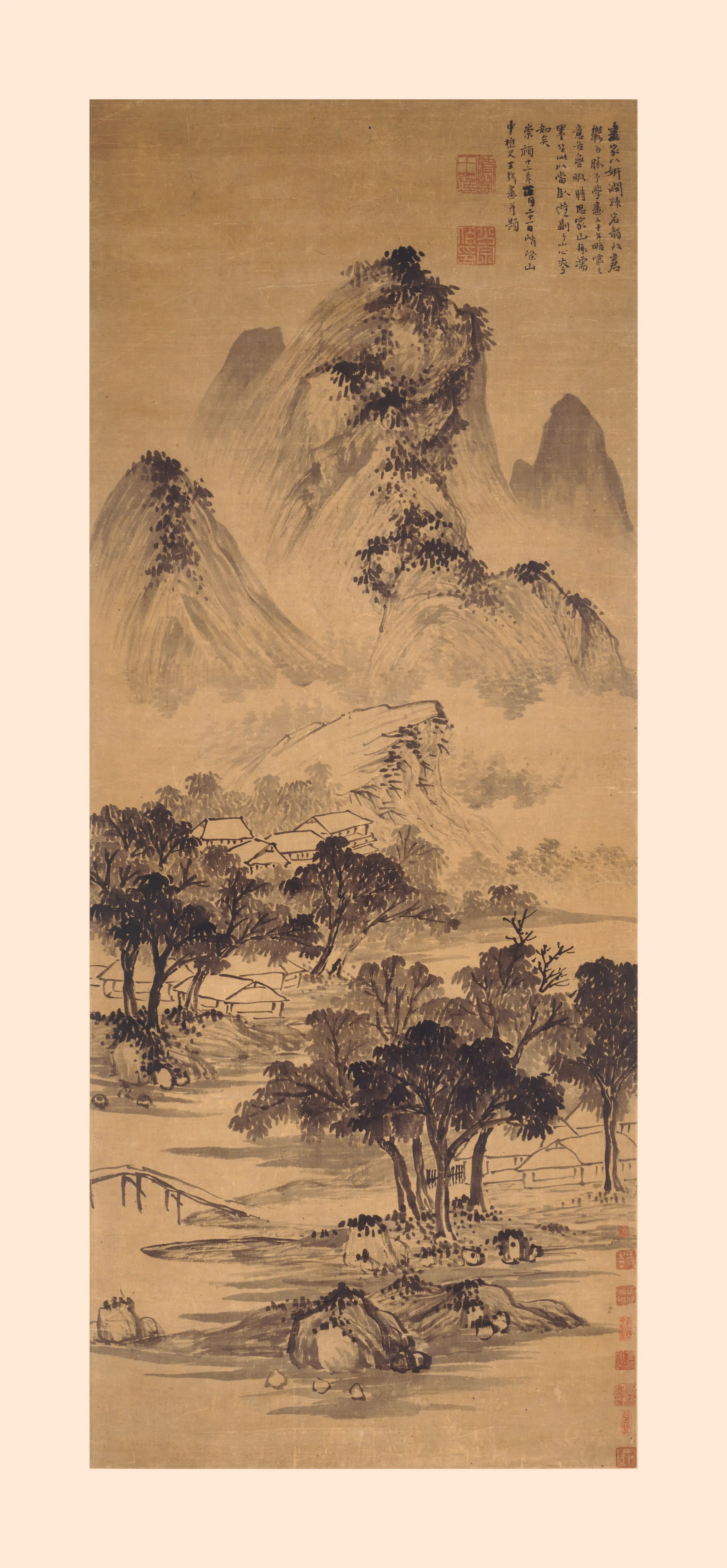 清代【王铎】《家山卧游图轴》