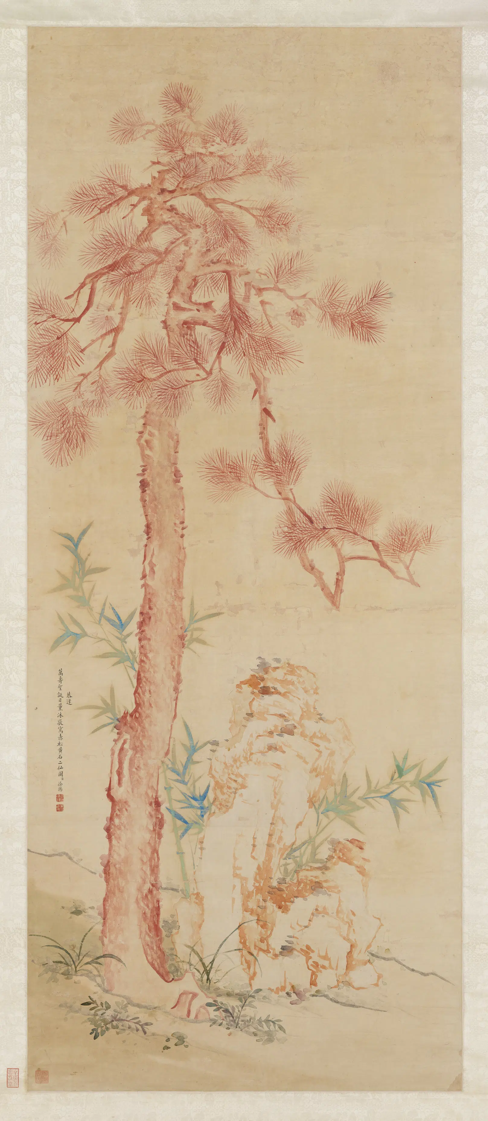 清代【徐扬】《赤松黄石二仙图轴》