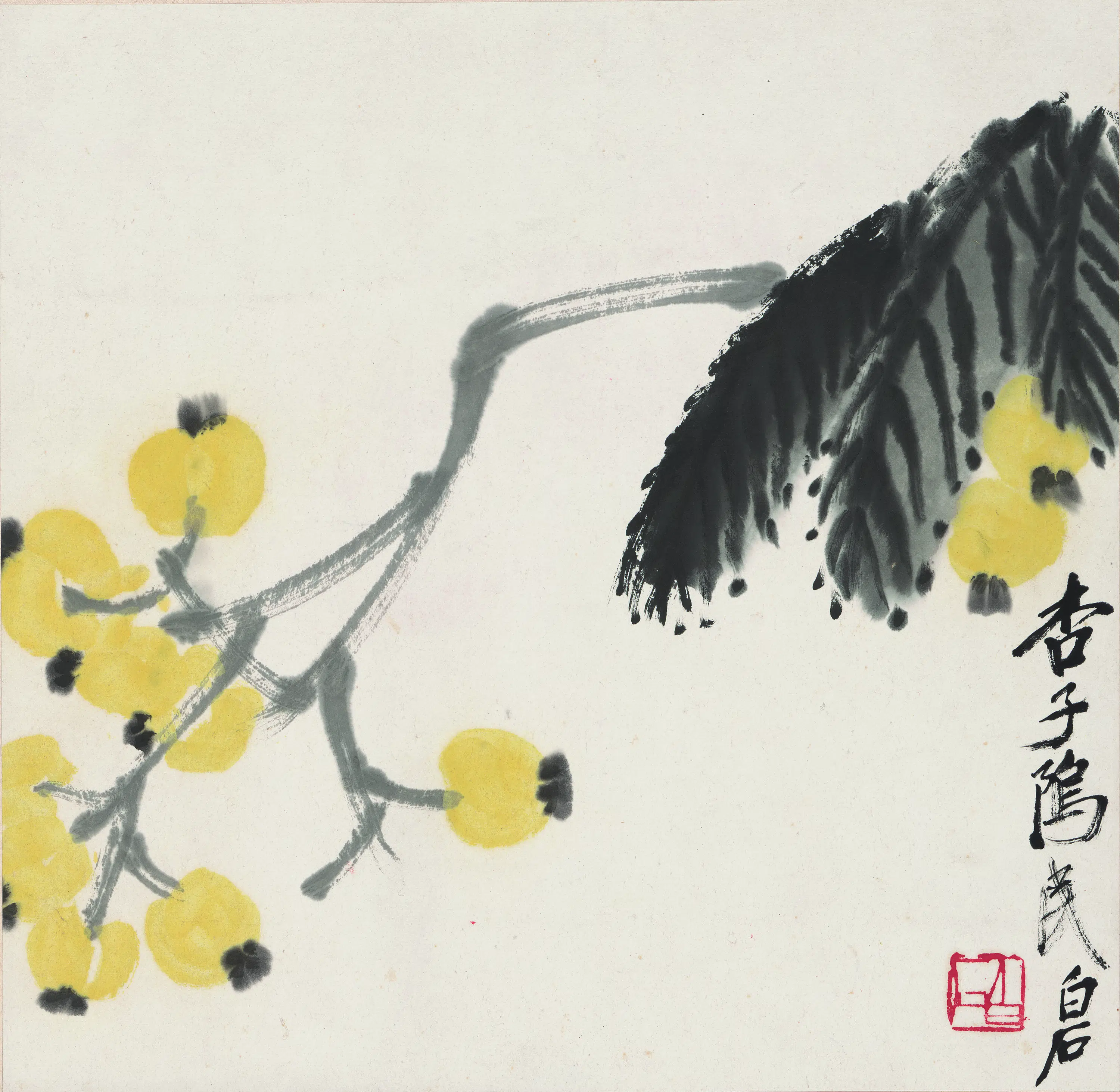 近现代【齐白石】《枇杷图》