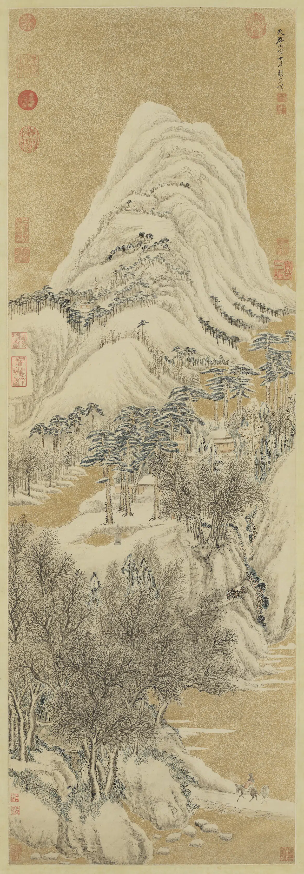 明朝【张宏】《画琳宫晴雪图轴》