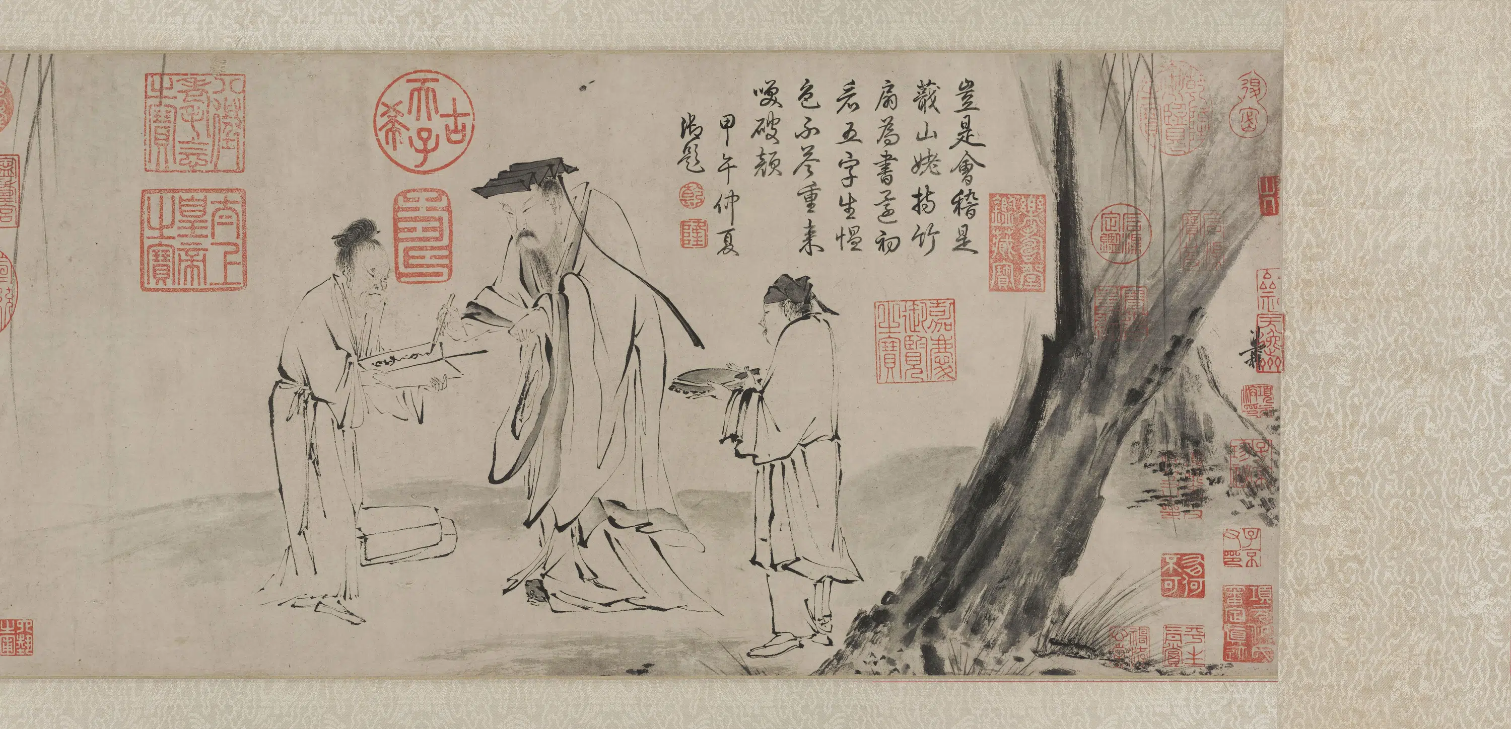 宋代【梁楷】《右军书扇图卷（传）》 第5张