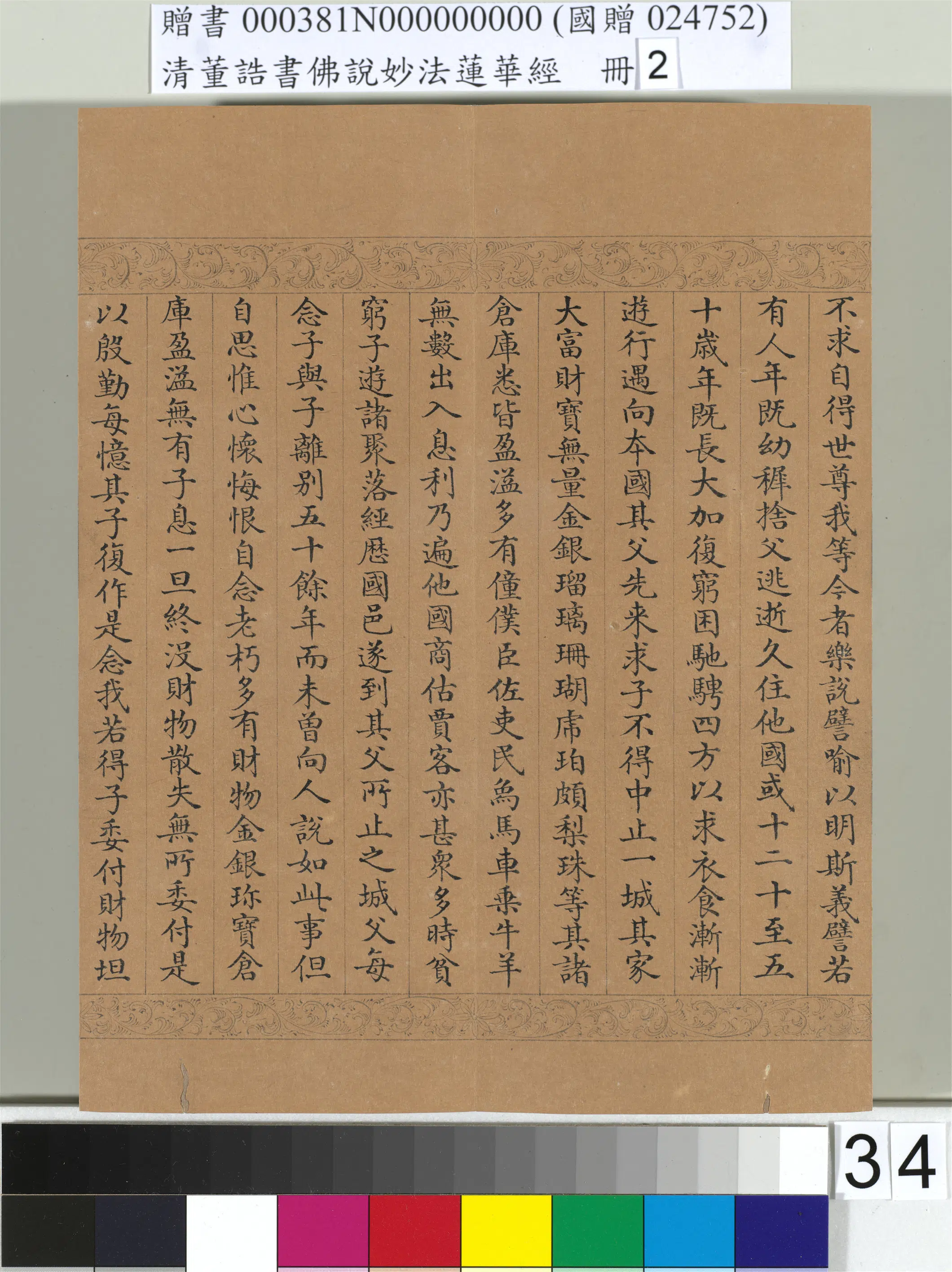 清代【董诰】《佛说妙法莲华经(二)册-48开》 第28张 清代【董诰】《佛说妙法莲华经(二)册-48开》 第28张