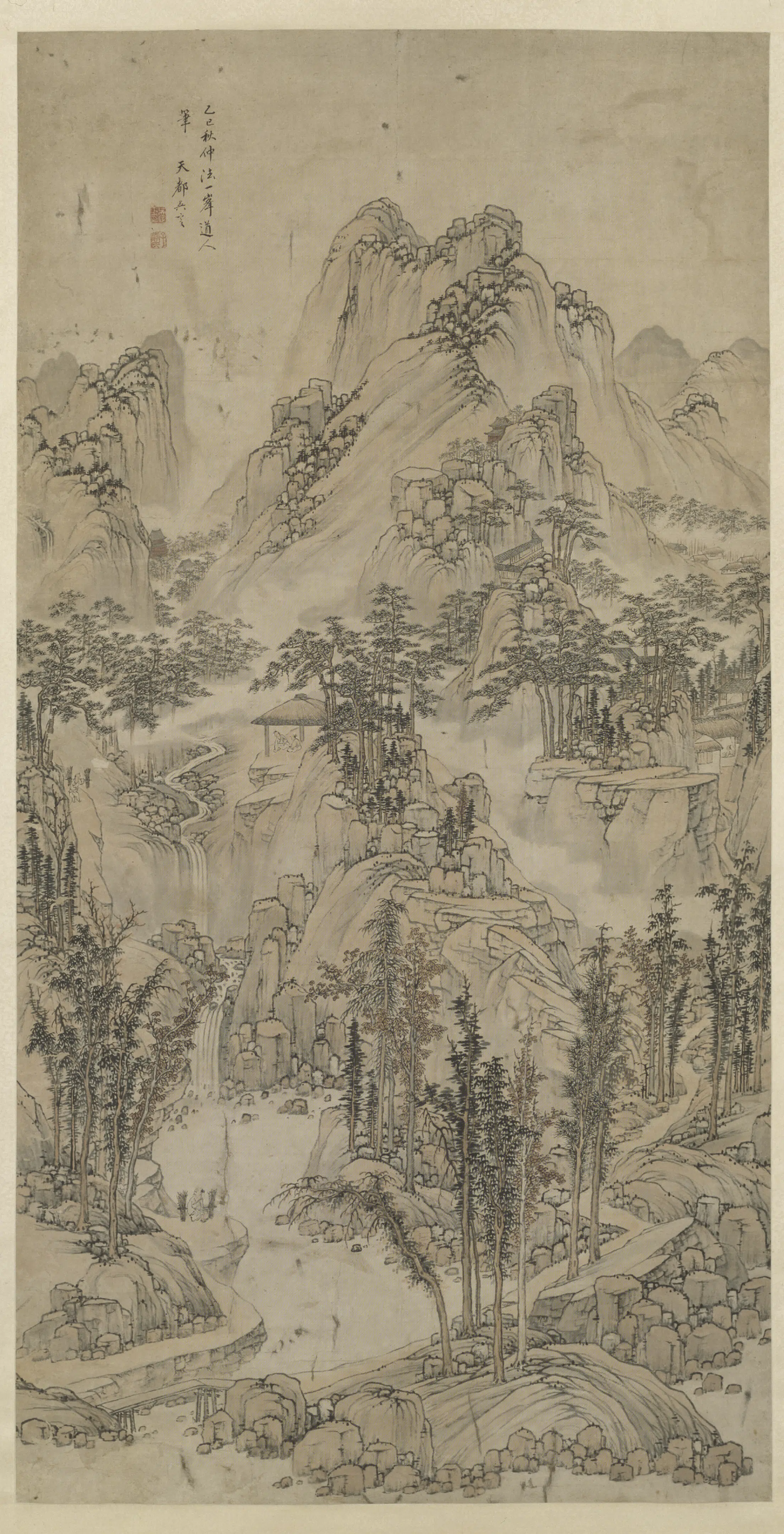 清代【吴定】《山水图轴》
