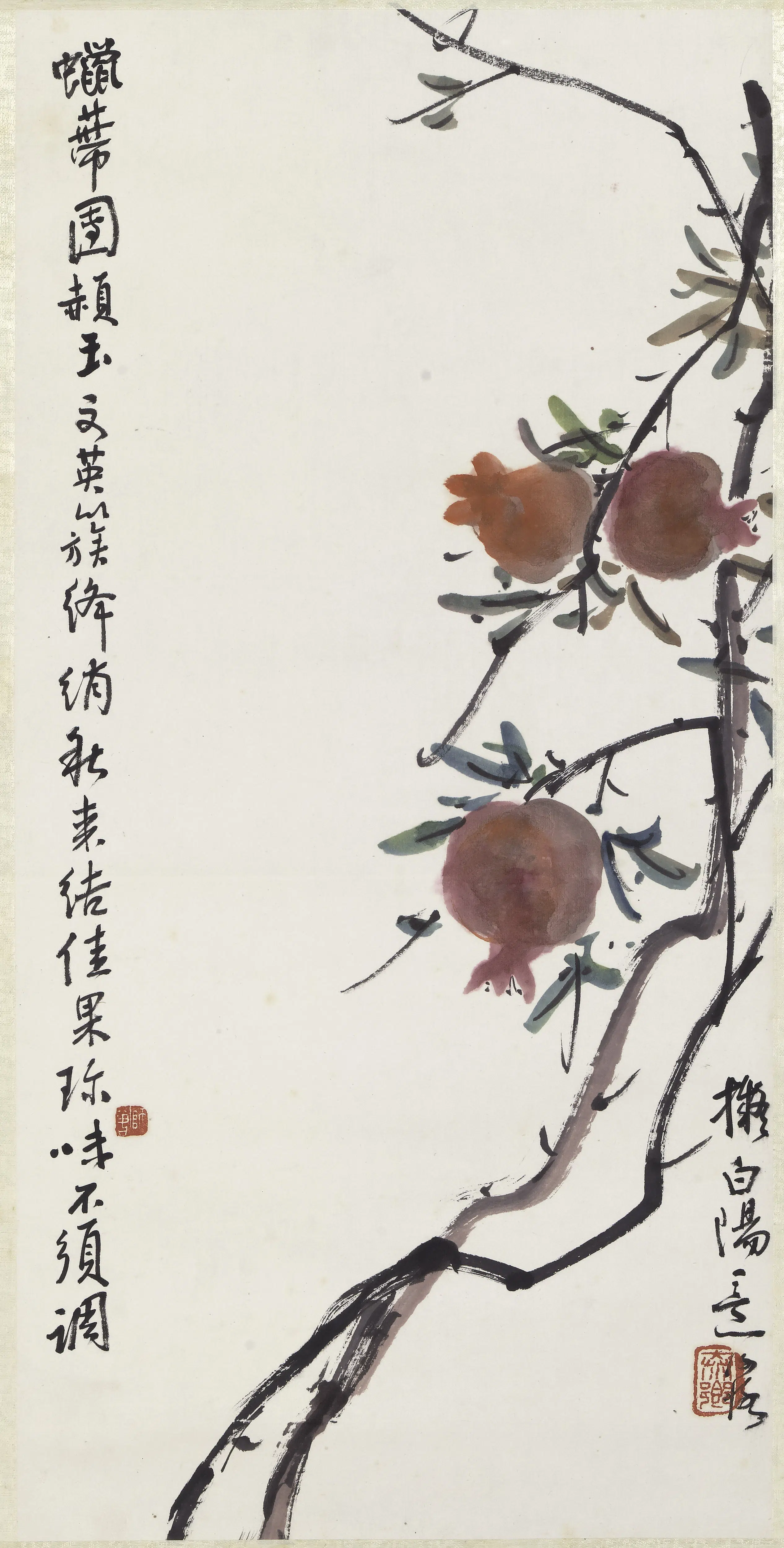 近现代【陈师曾(衡恪)】《石榴花图轴》