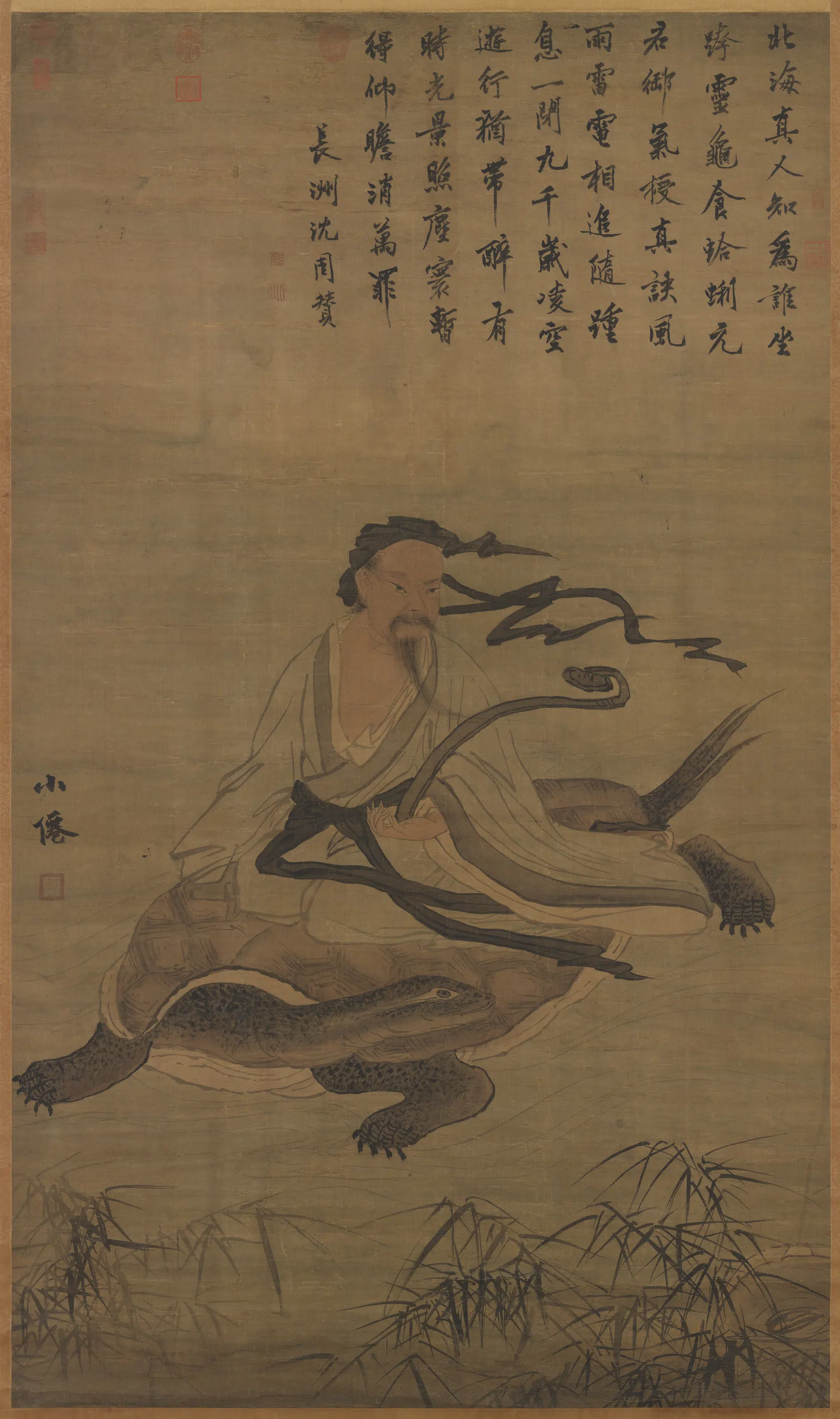 明朝【吴伟】《画北海真人像图轴》