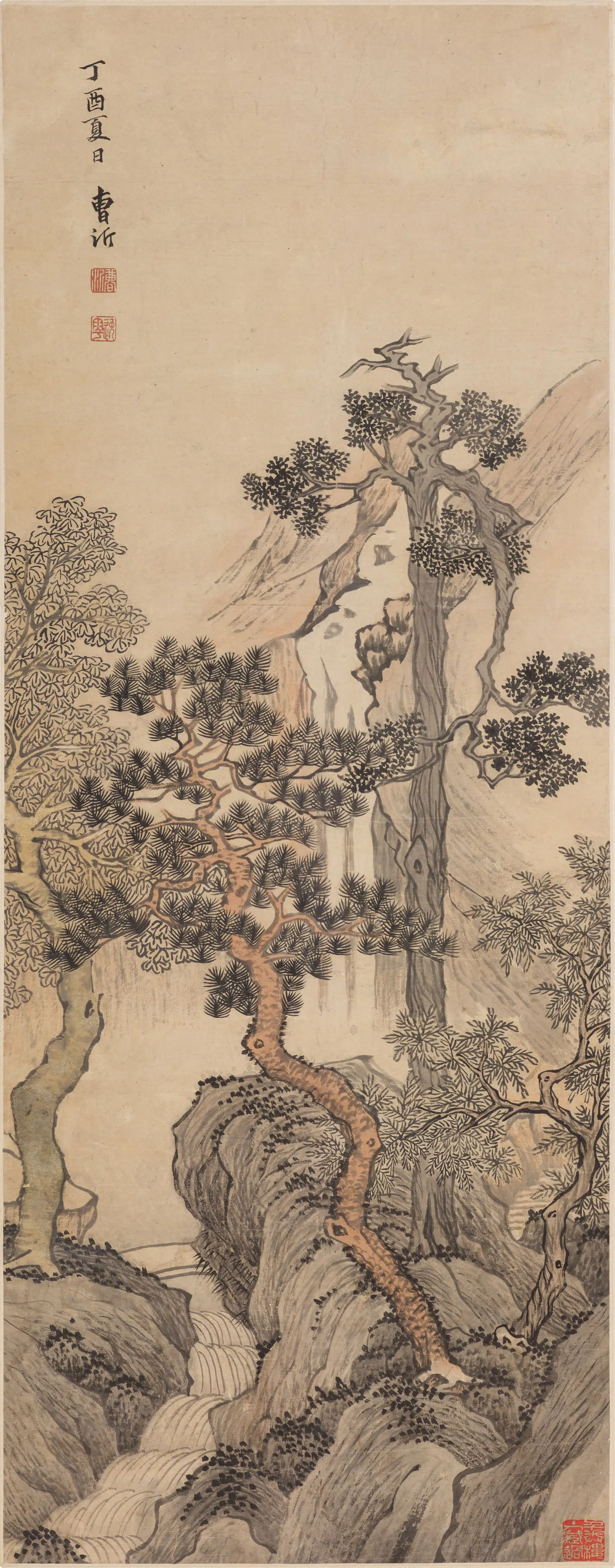 清代【曹沂】《山水图轴-1》 第1张