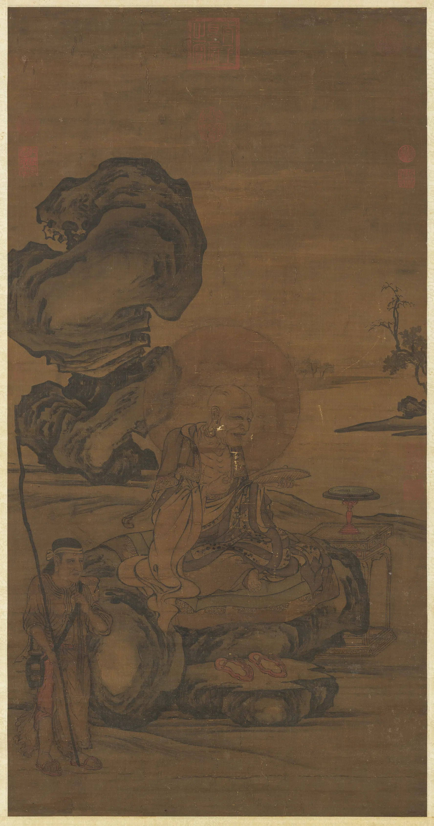 宋代《宋人画罗汉图轴-4》