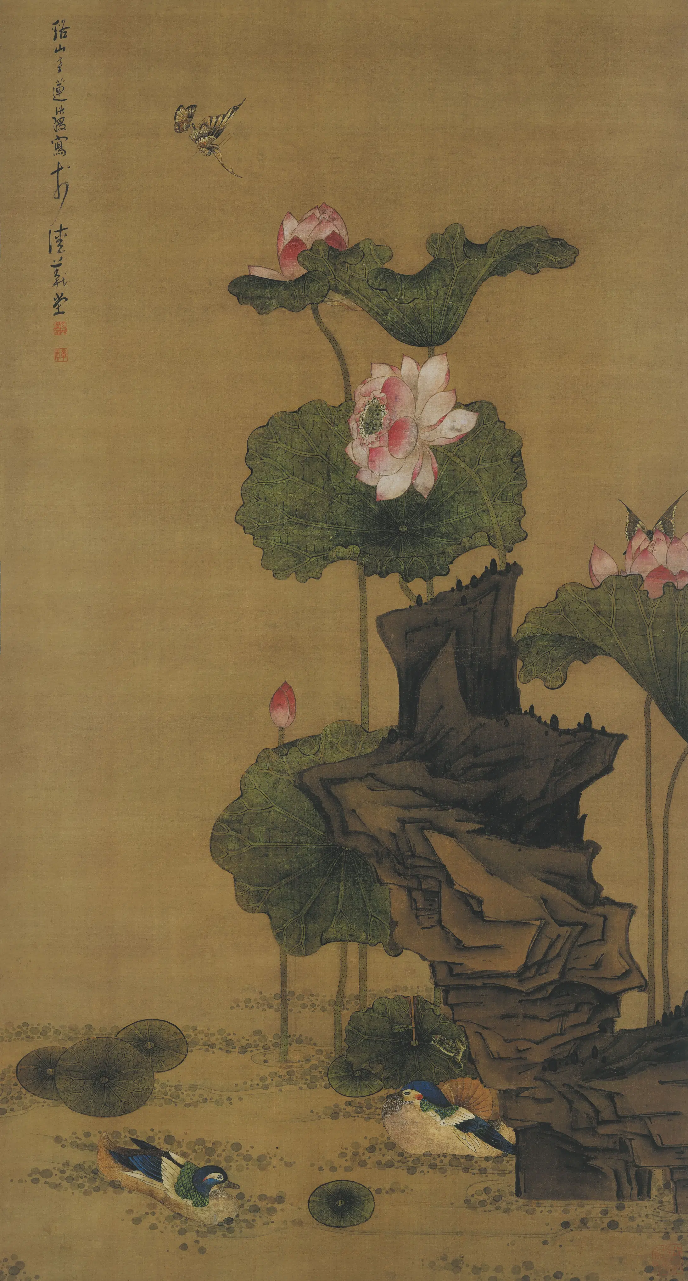 明朝【陈洪绶】《荷花鸳鸯图》