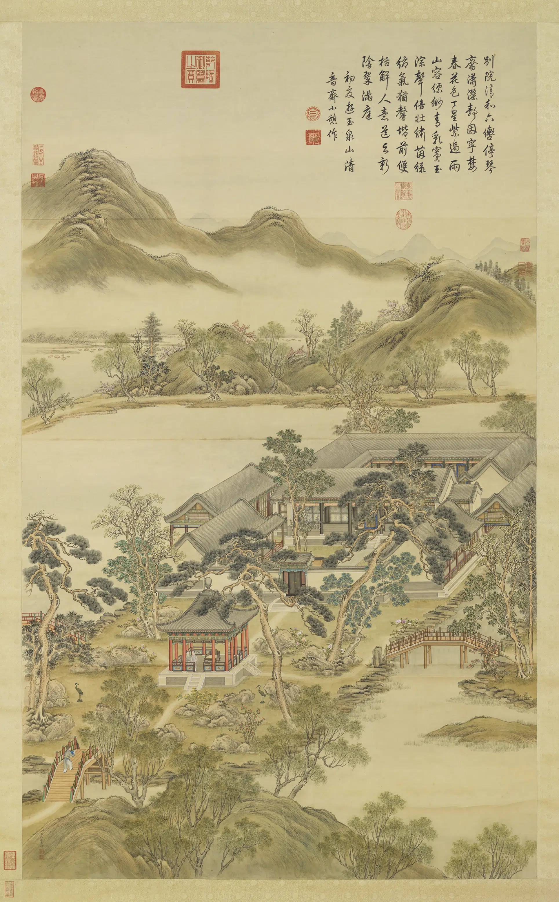 清代【沈源】《十二禁御图之中吕清和图轴》