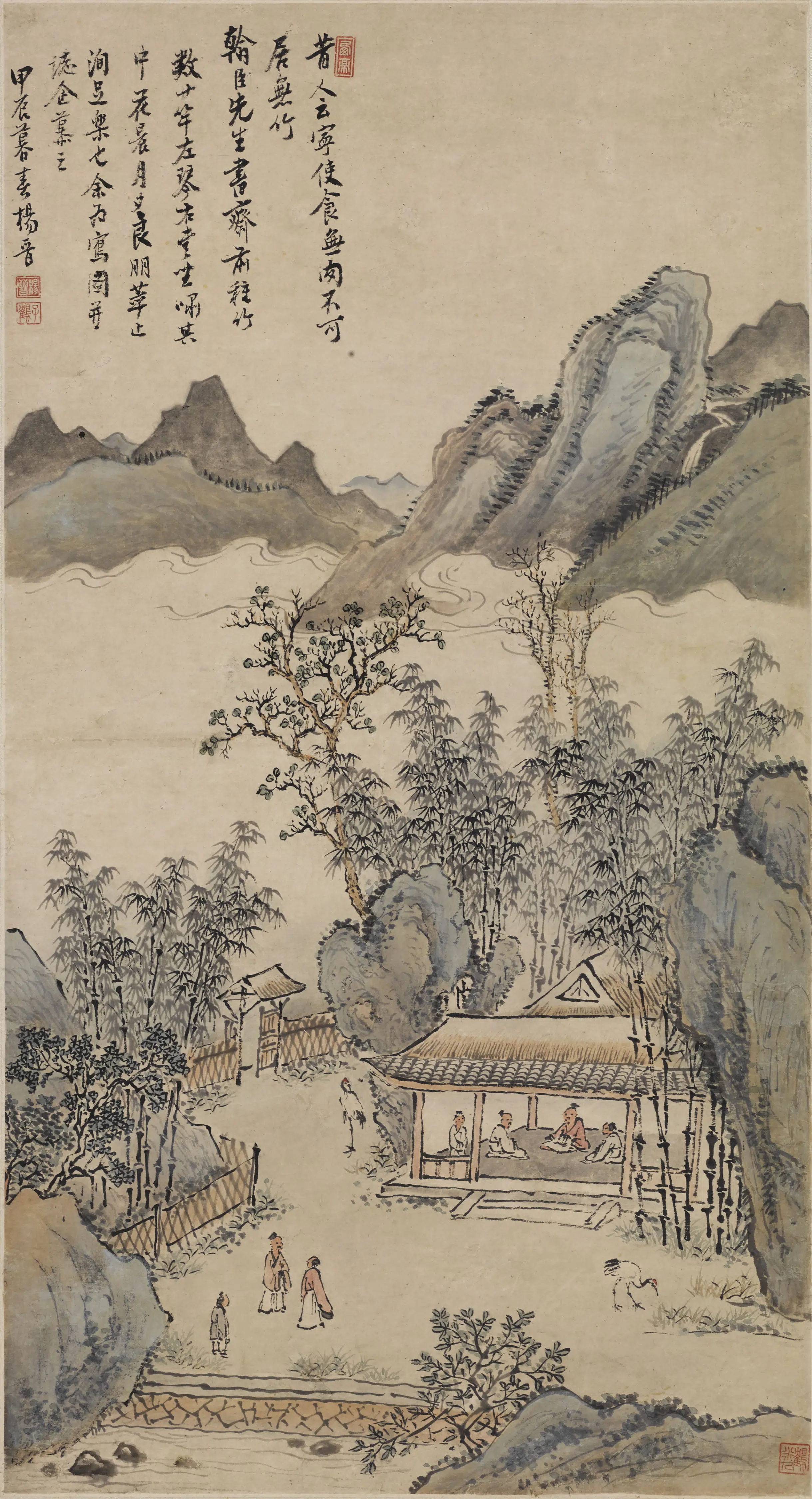 清代【杨晋】《有竹斋图轴》