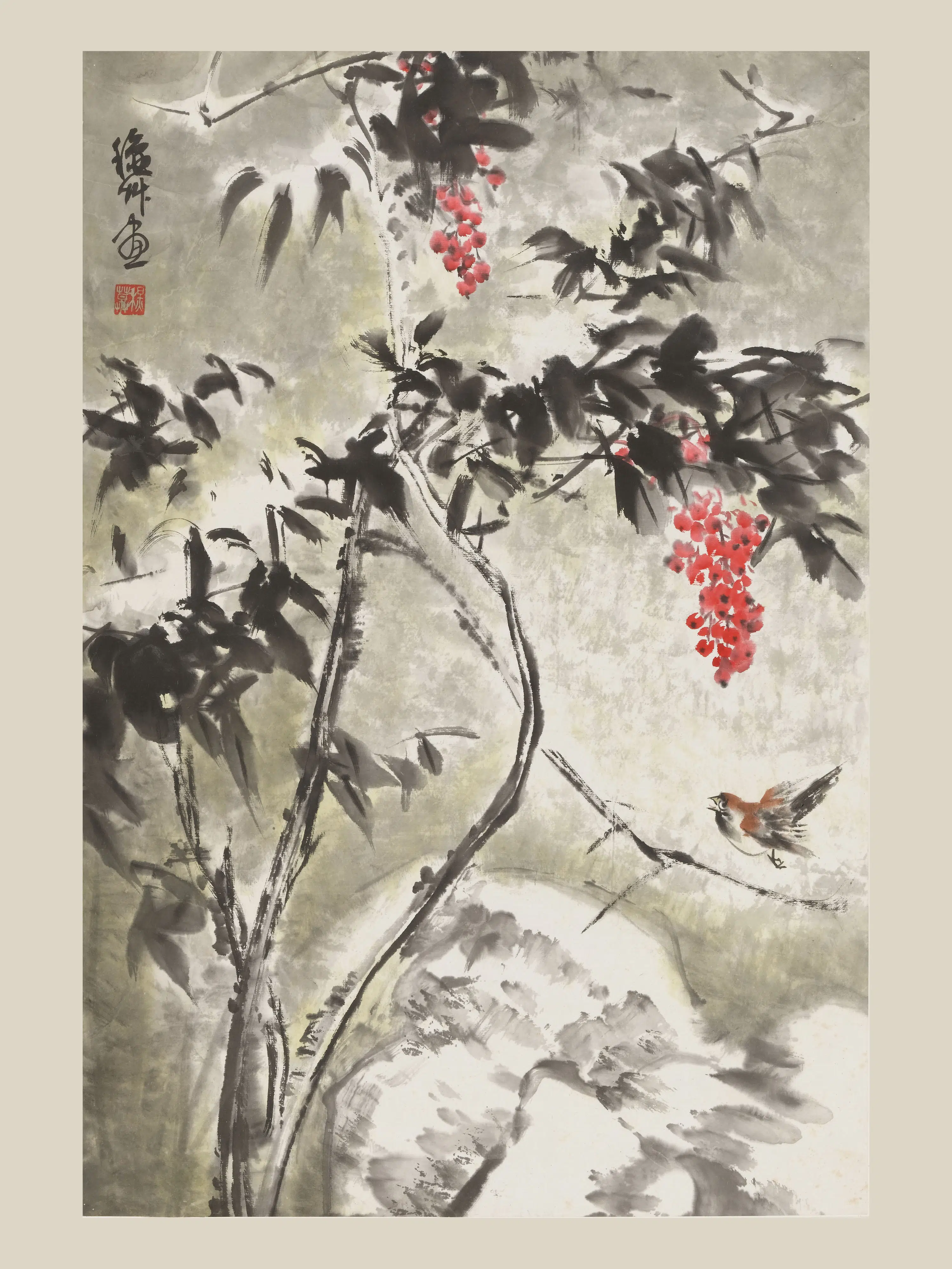 近现代【陈秋草】《天竺轴》