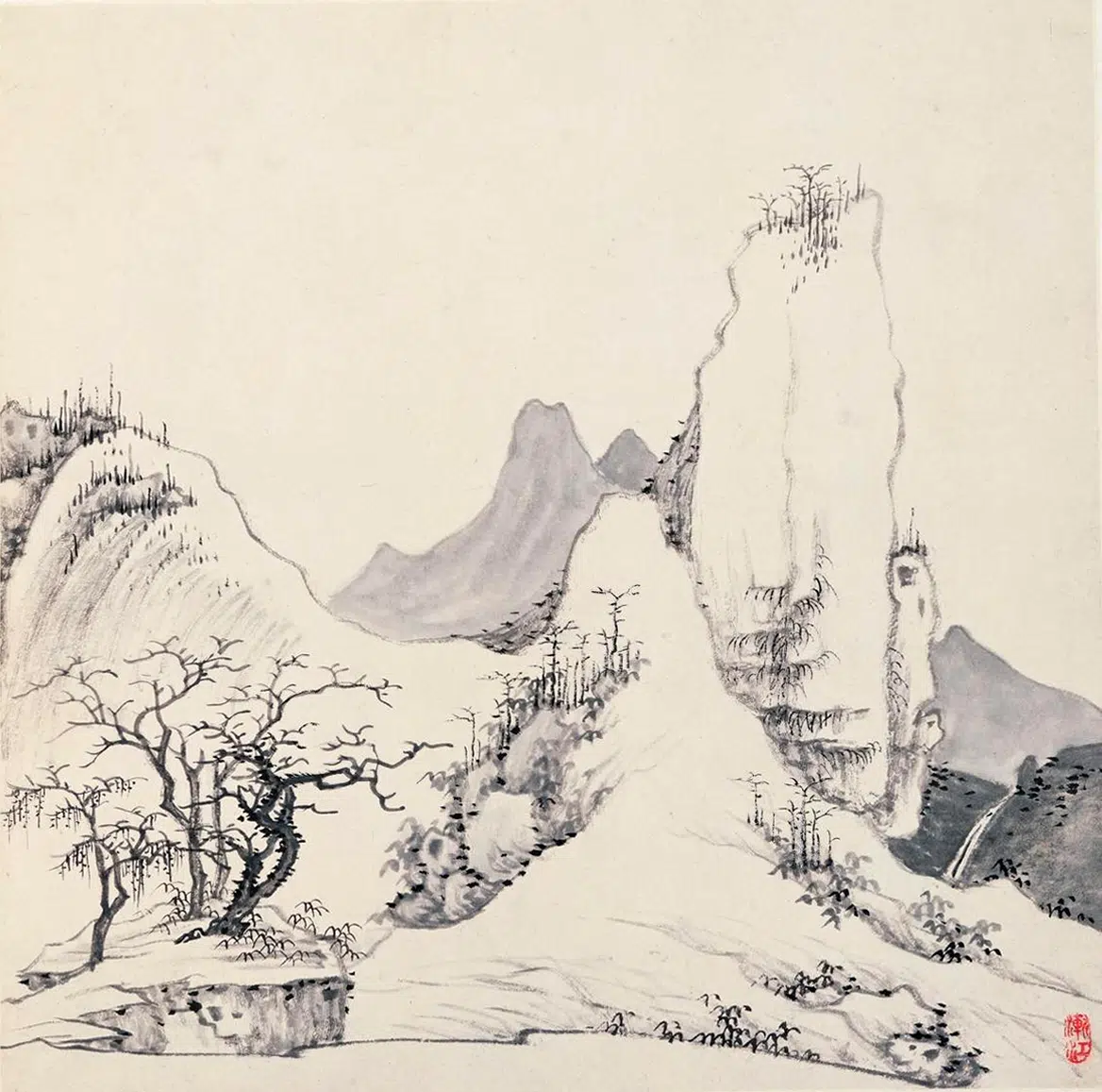 清代【弘仁】《山水册》 第3张