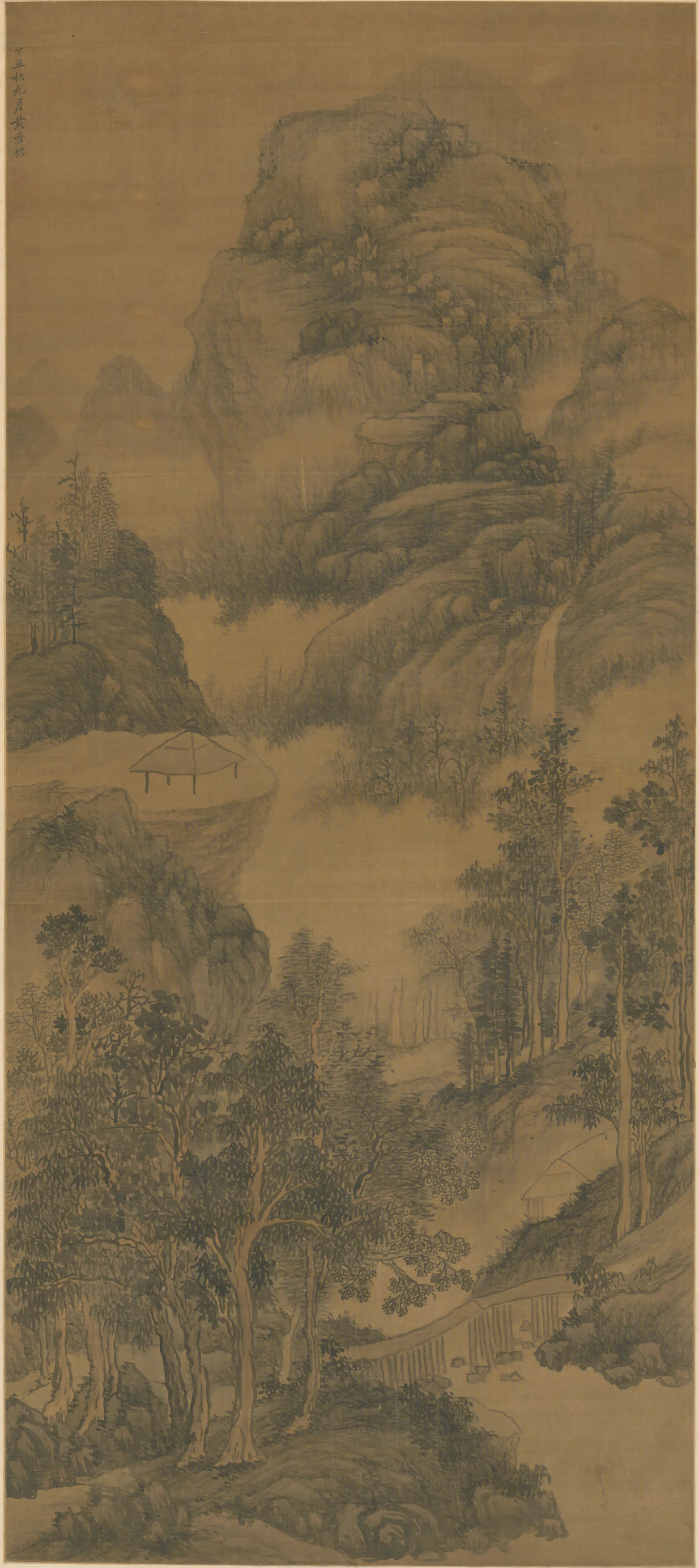 明朝【沈周】《黄彦标仿沈周山水轴》