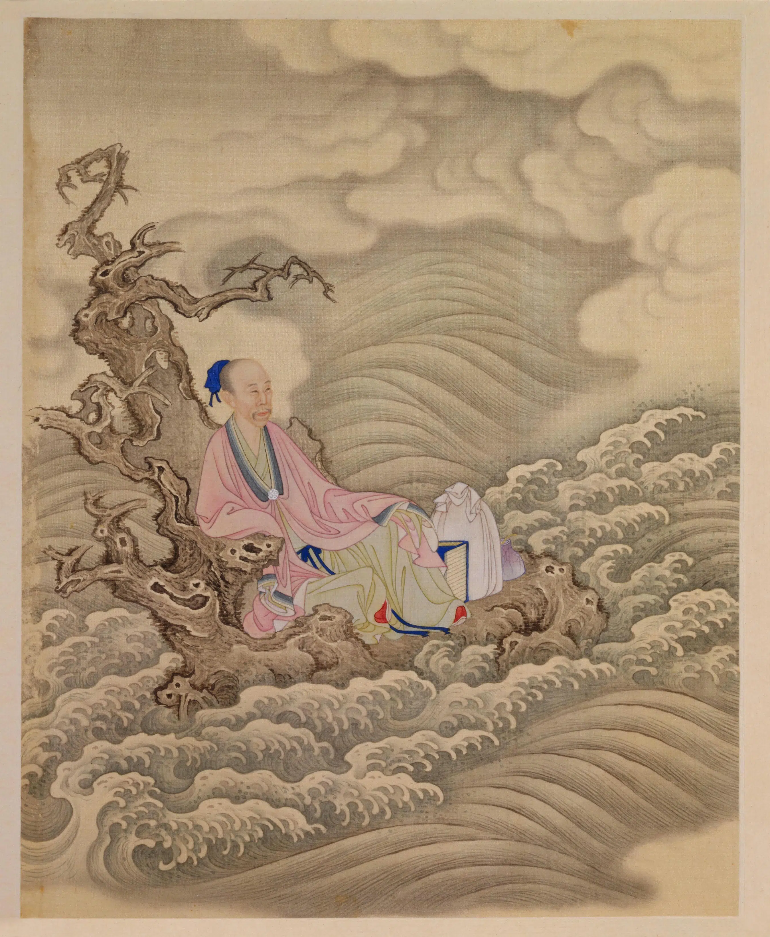 清代【爱新觉罗胤禛-清世宗雍正皇帝】《胤禛行乐图册·乘槎成仙页》