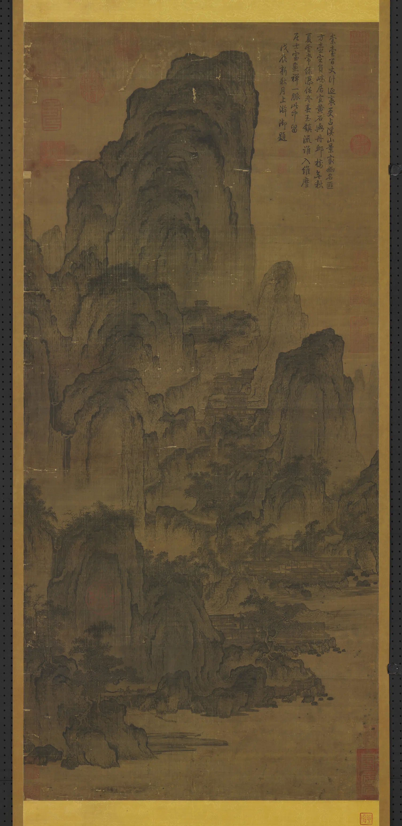 北宋【燕文贵】《溪山楼观图轴》 第1张