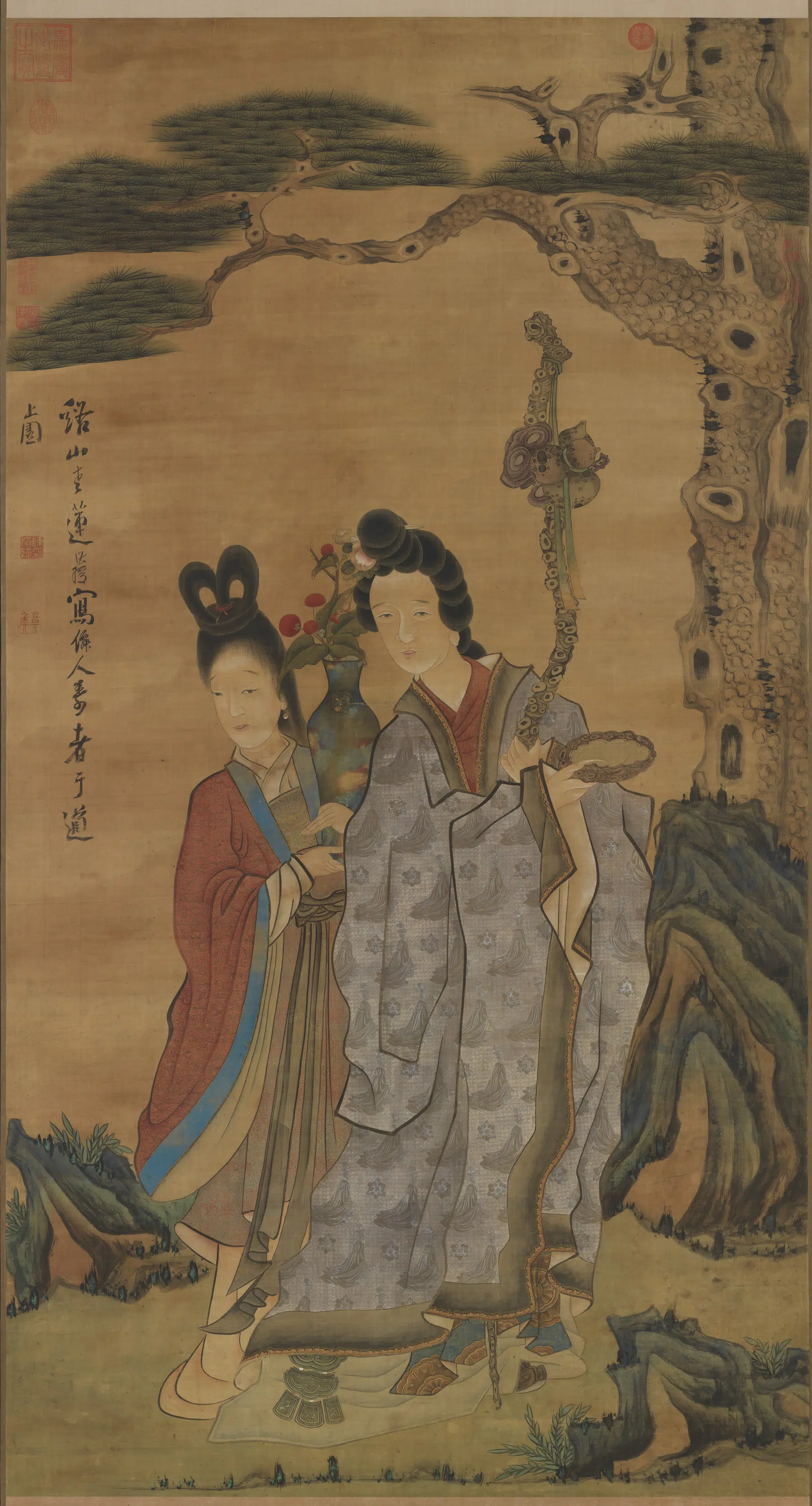 明朝【陈洪绶】《仙人献寿图轴》