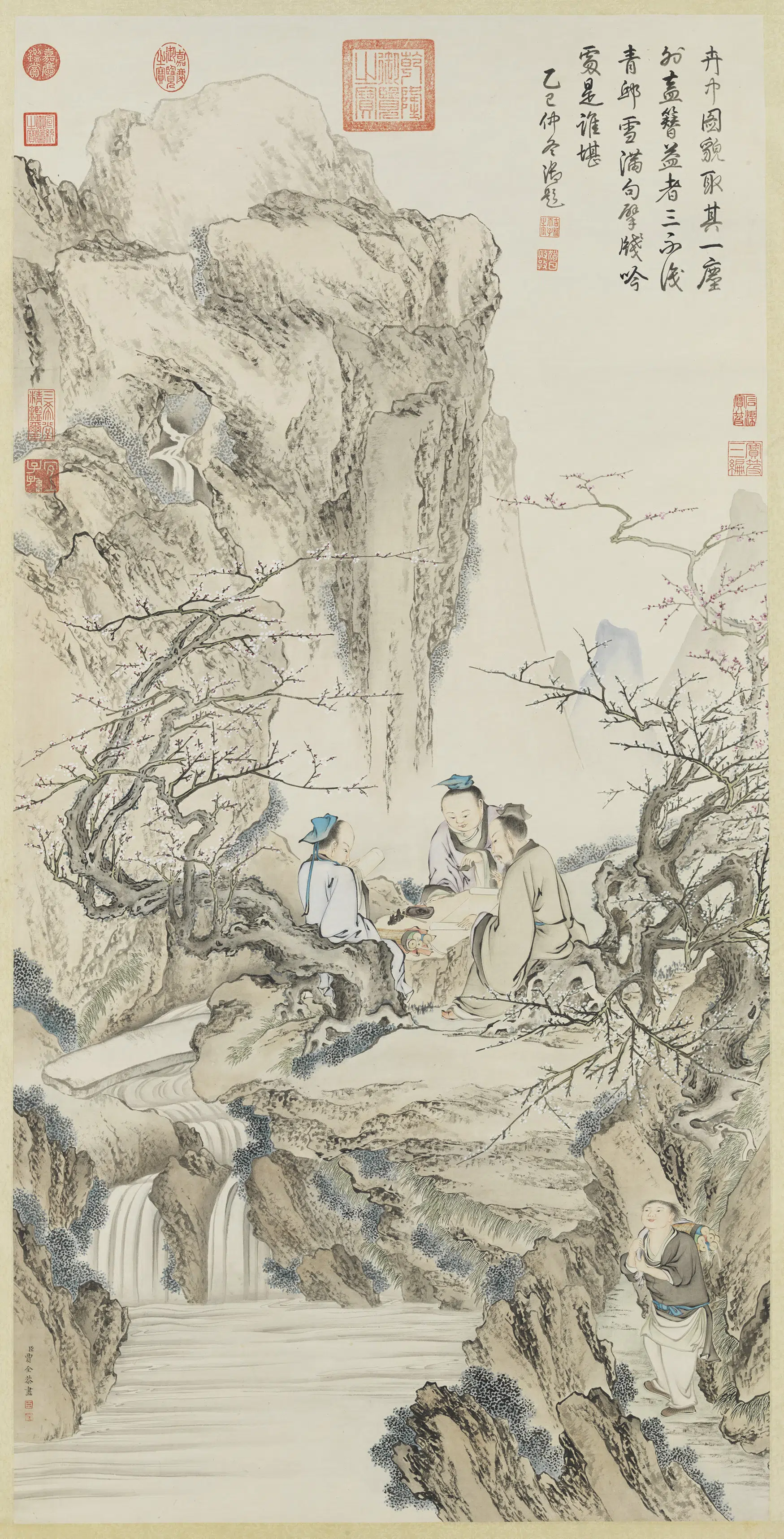 清代【贾全】《画咏梅图轴》