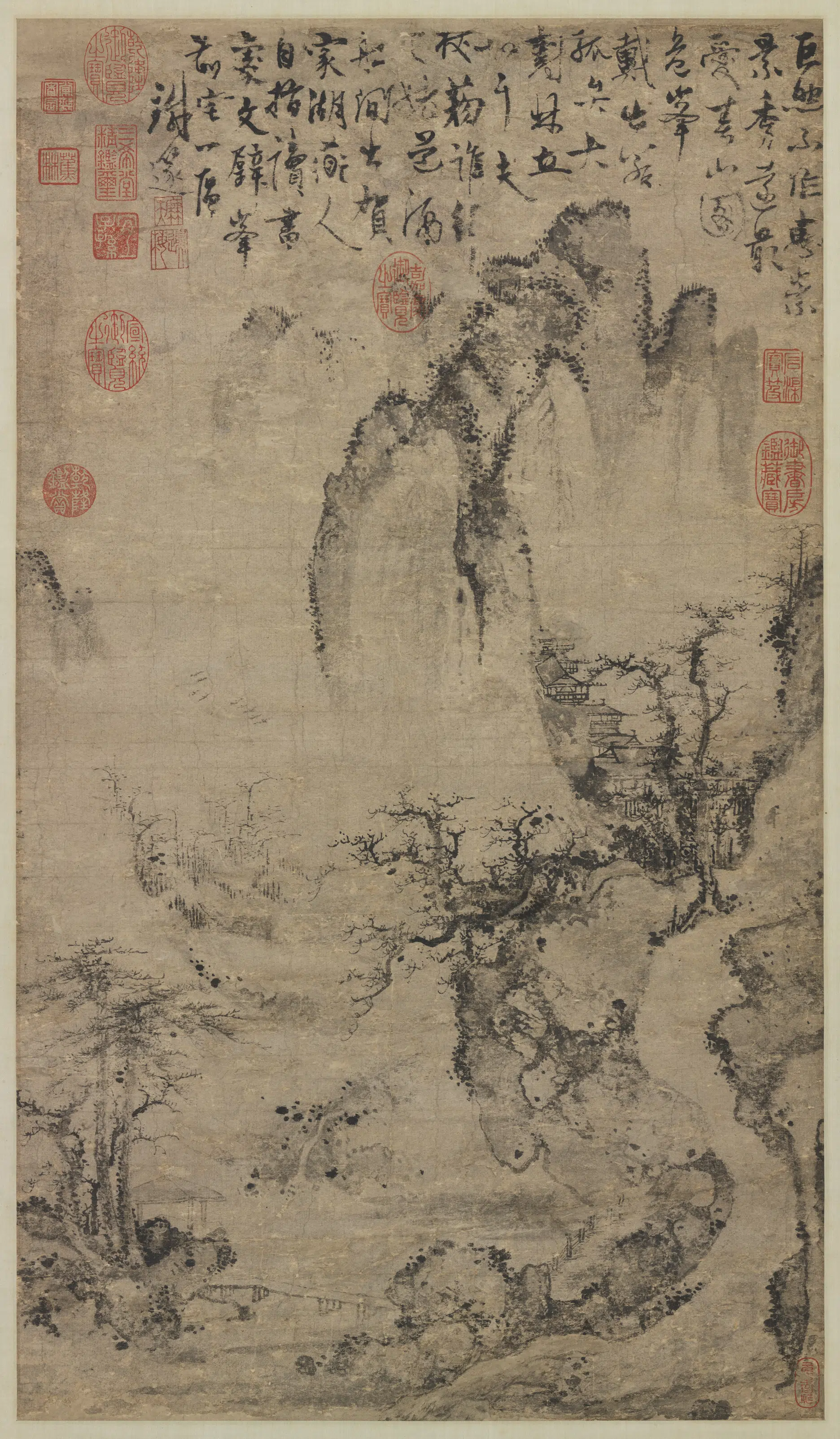 元代《元人春山图轴》