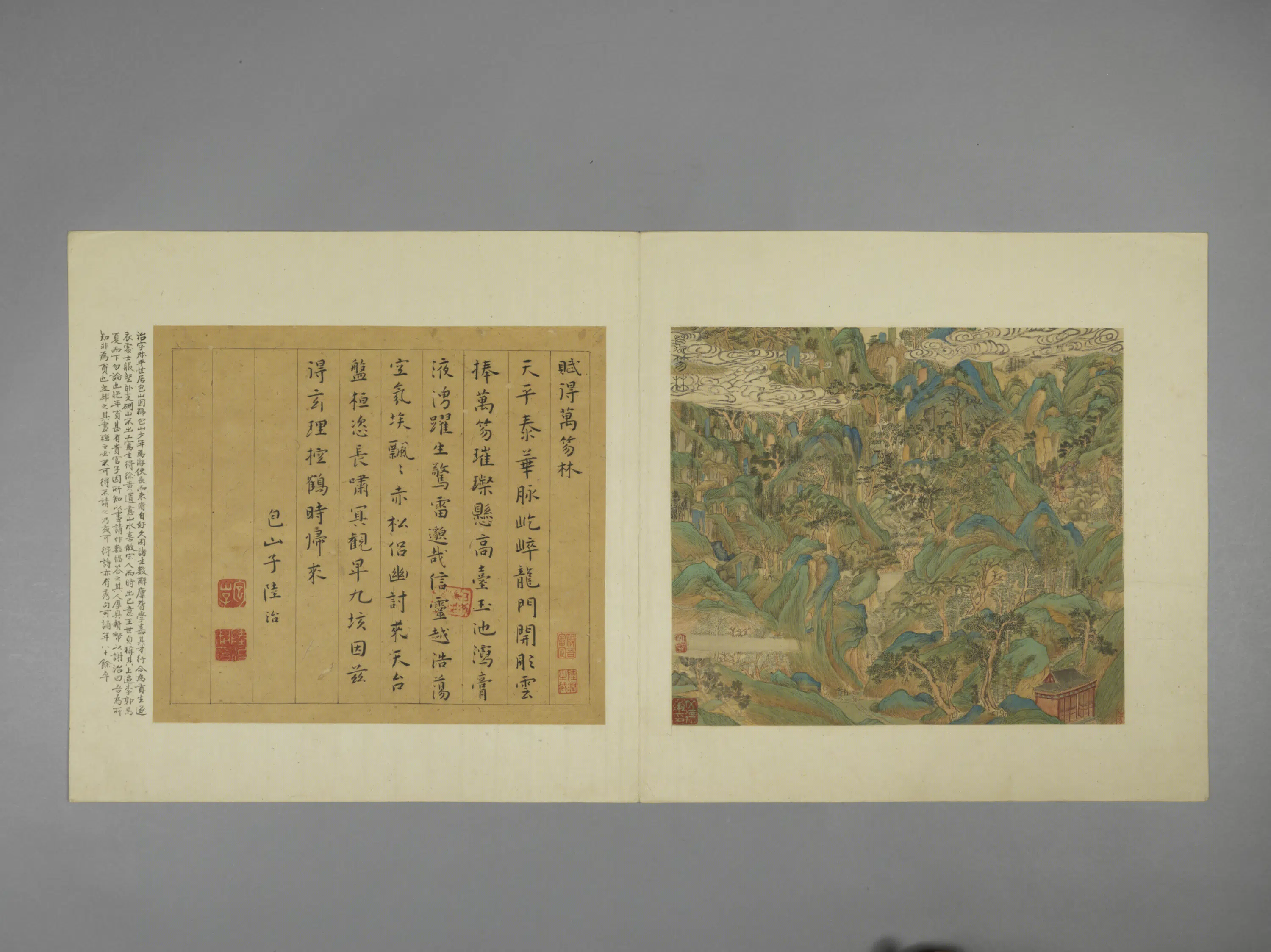 明朝【文伯仁】《吴门诸家寿袁方斋三绝册-万笏林图页》