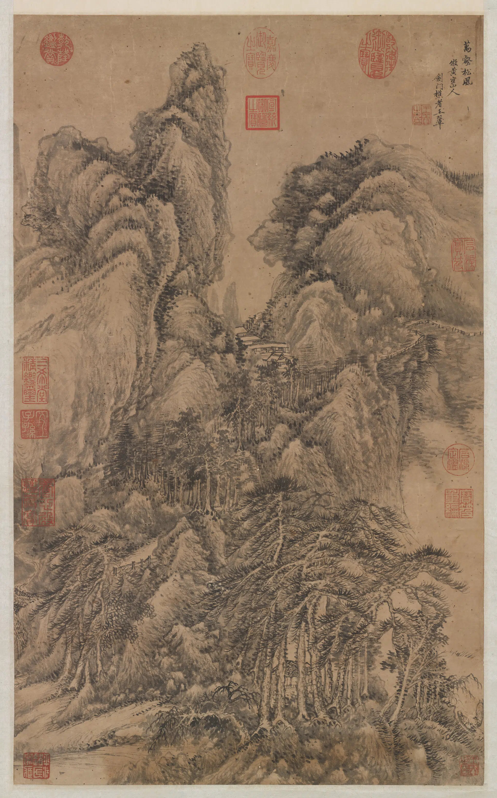 清代【王翚】《画万壑松风图轴》