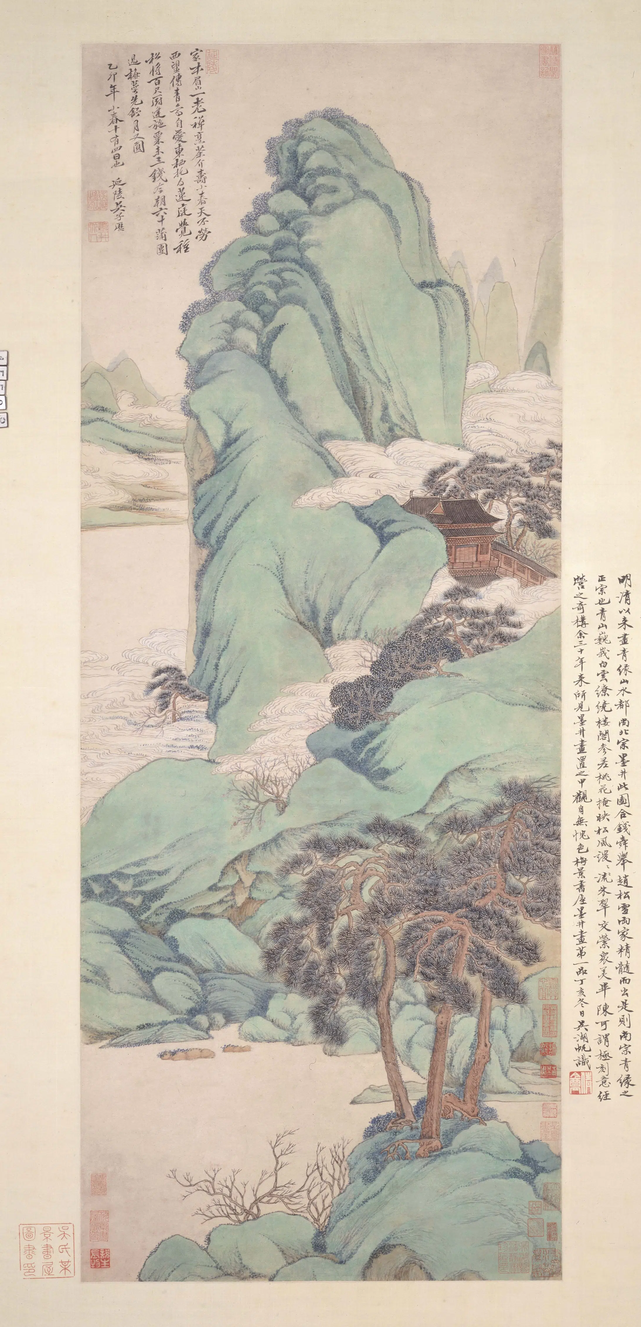 清代【吴历】《仙山楼阁图轴》