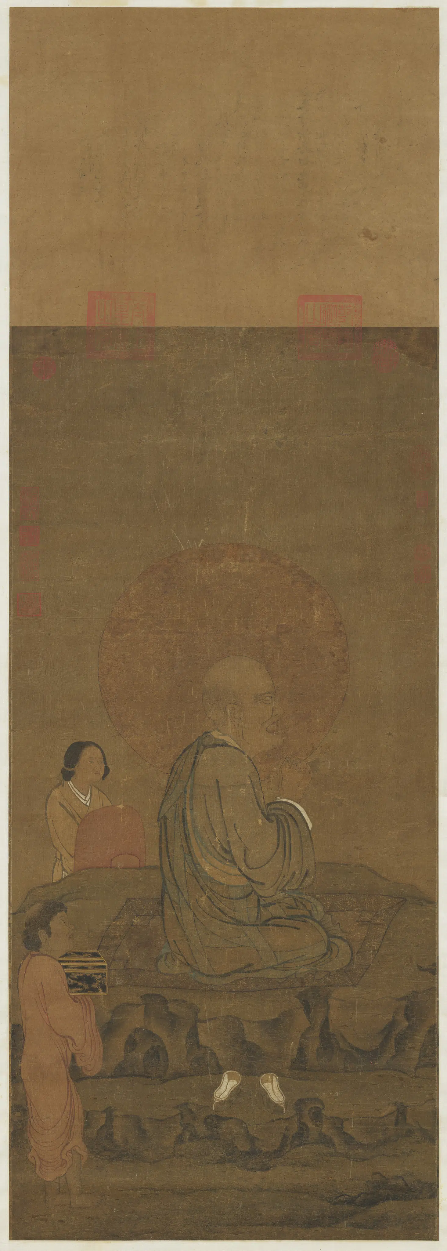 宋代《宋人画十六尊者（九）图轴》