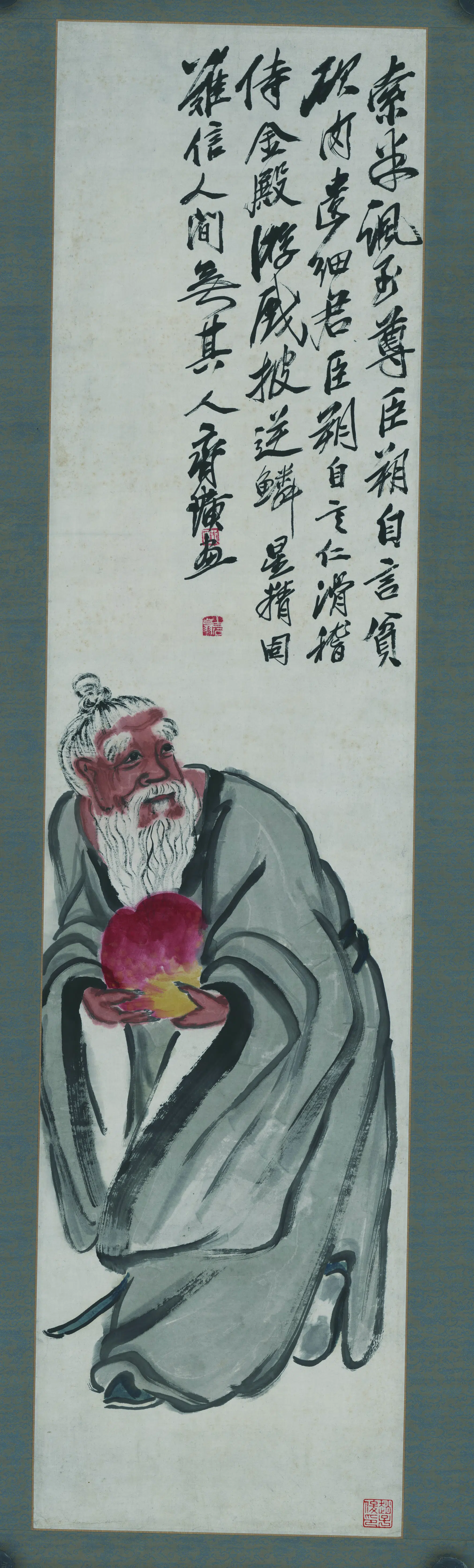 近现代【齐白石】《东方朔偷桃图》
