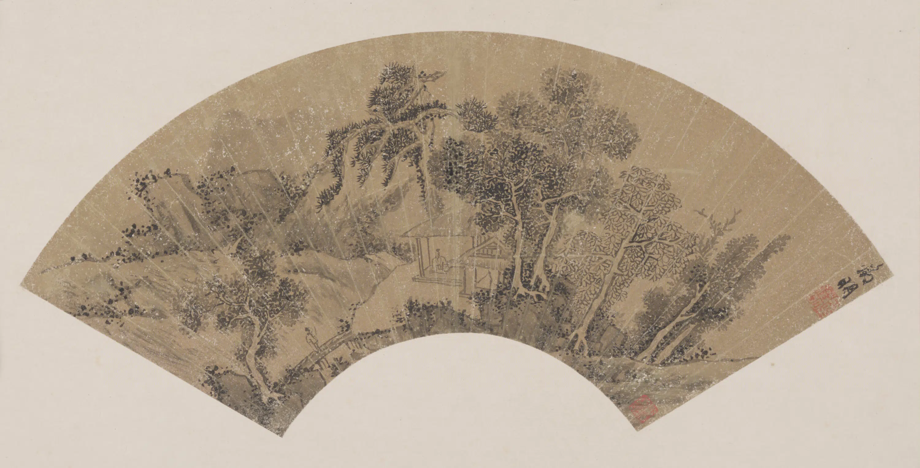 明朝【文徵明】《山水扇-2》