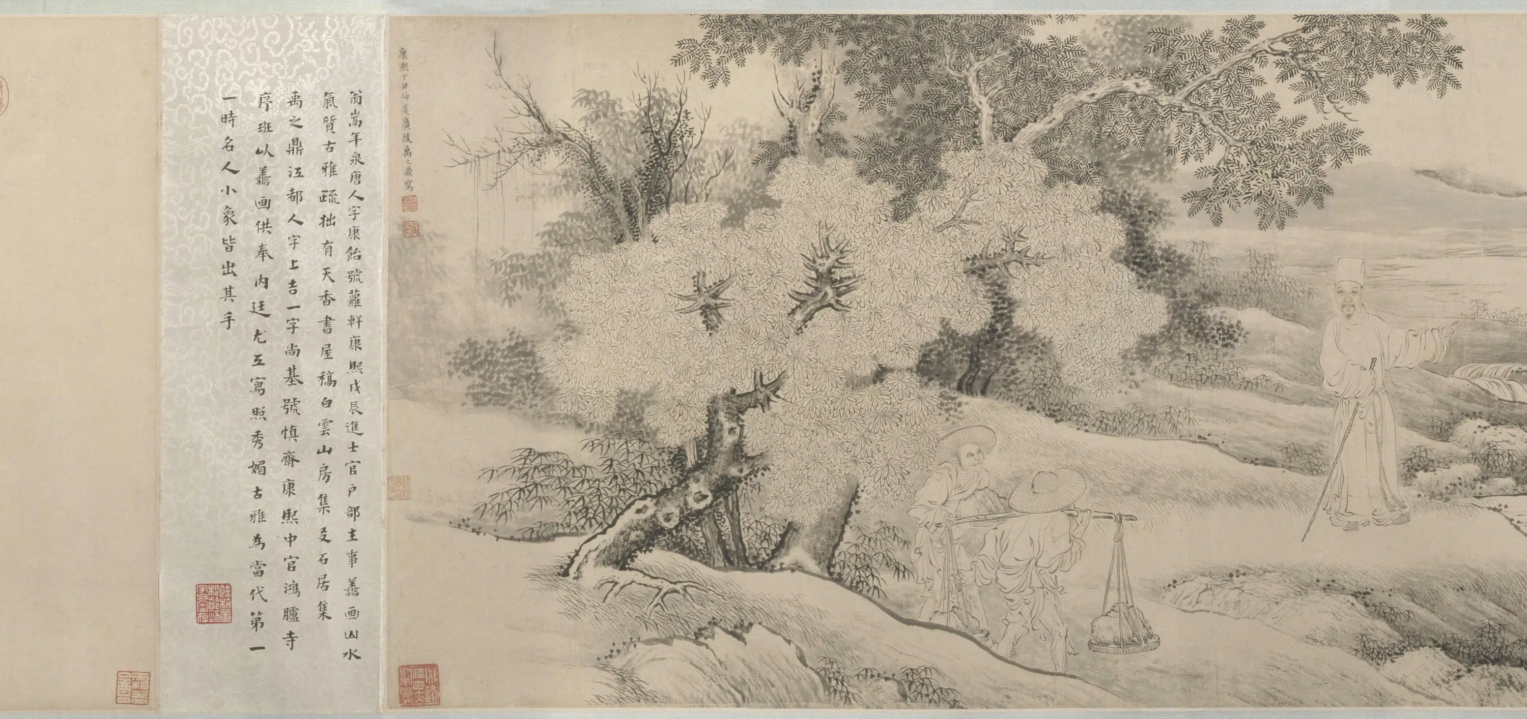 清代【翁嵩年】《禹之鼎翁嵩年负土图卷》 第3张