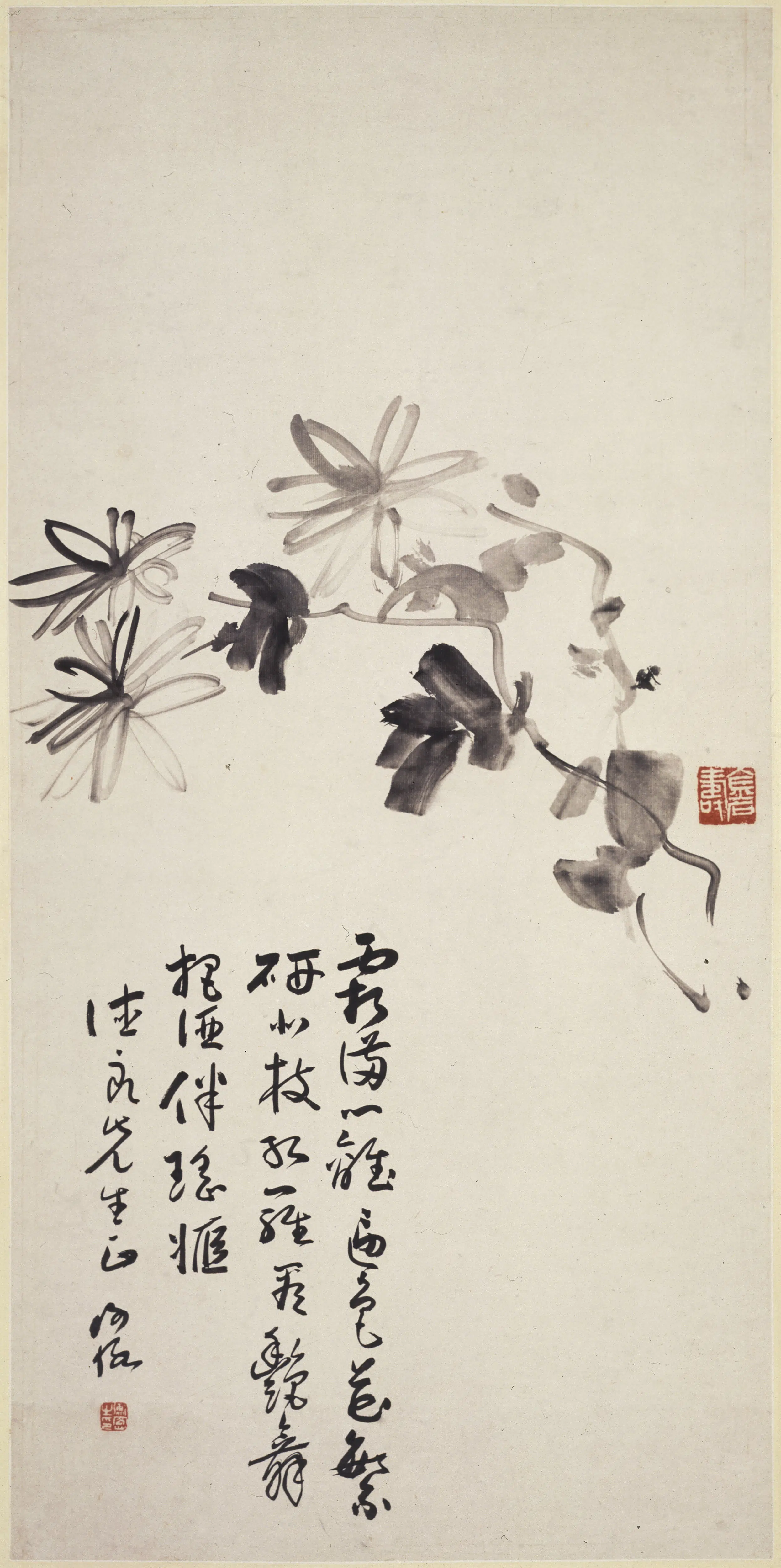 近现代【陈师曾(陈衡恪)】《墨菊图轴》
