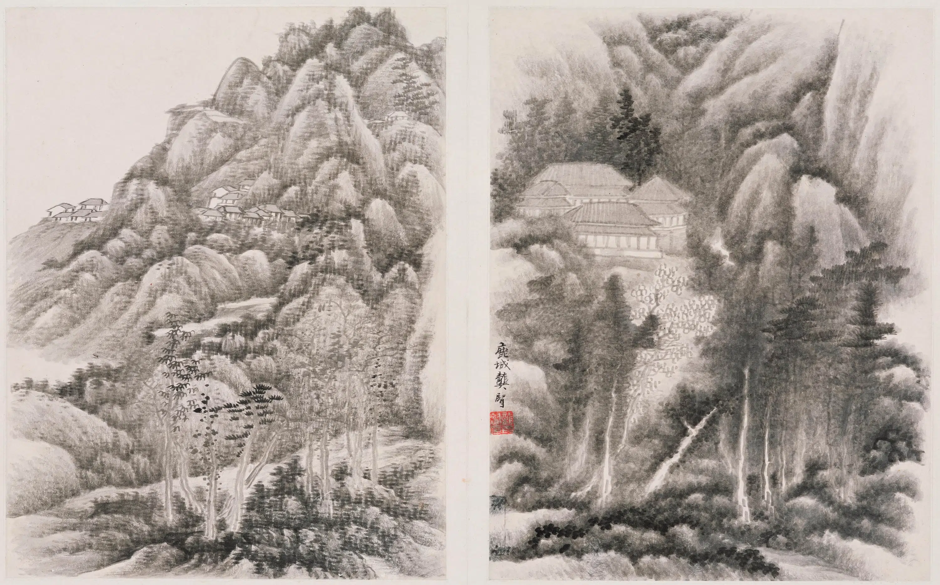 清代【龚贤】《山水图册》 第4张