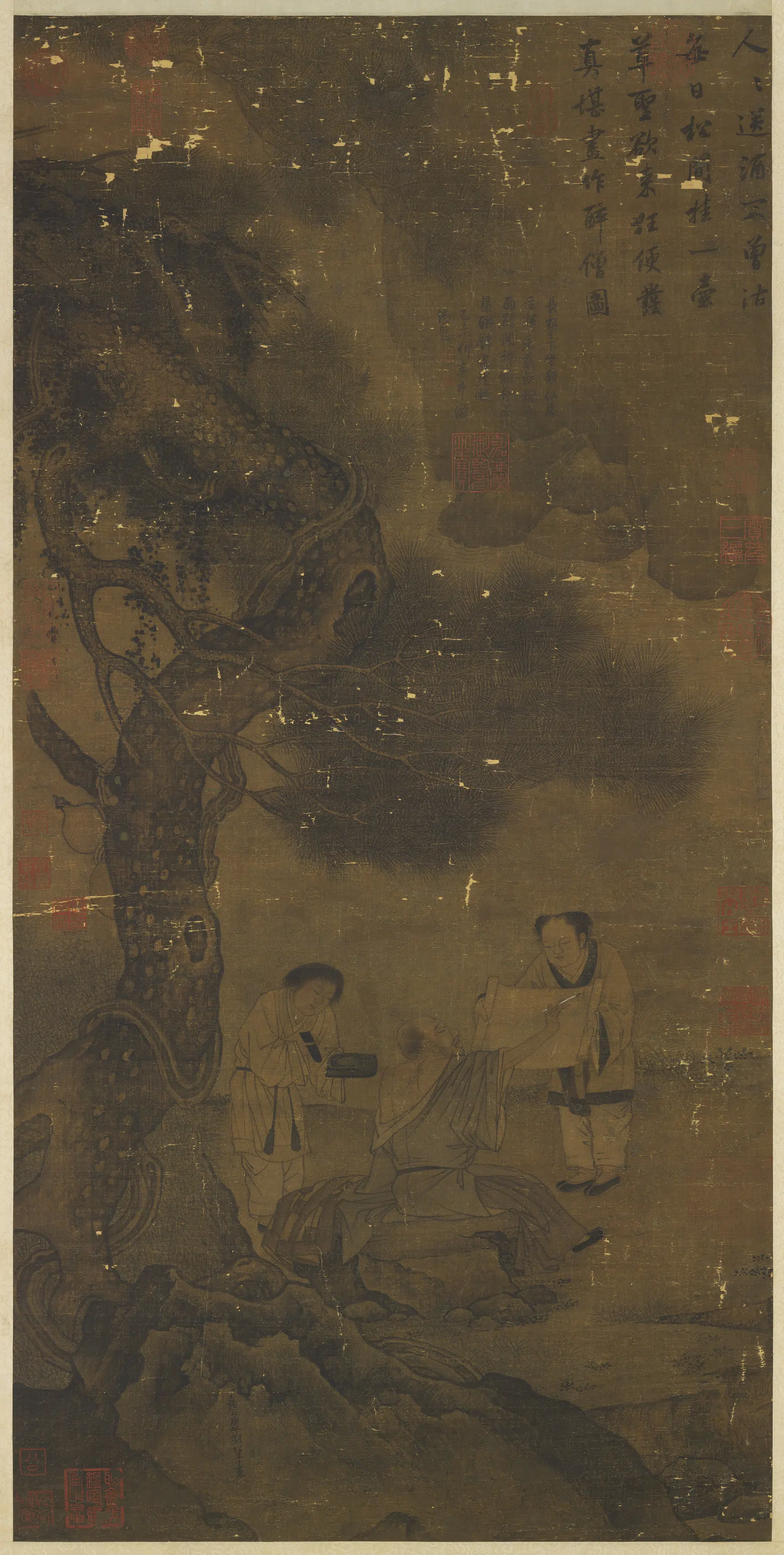南宋【刘松年】《醉僧图轴》