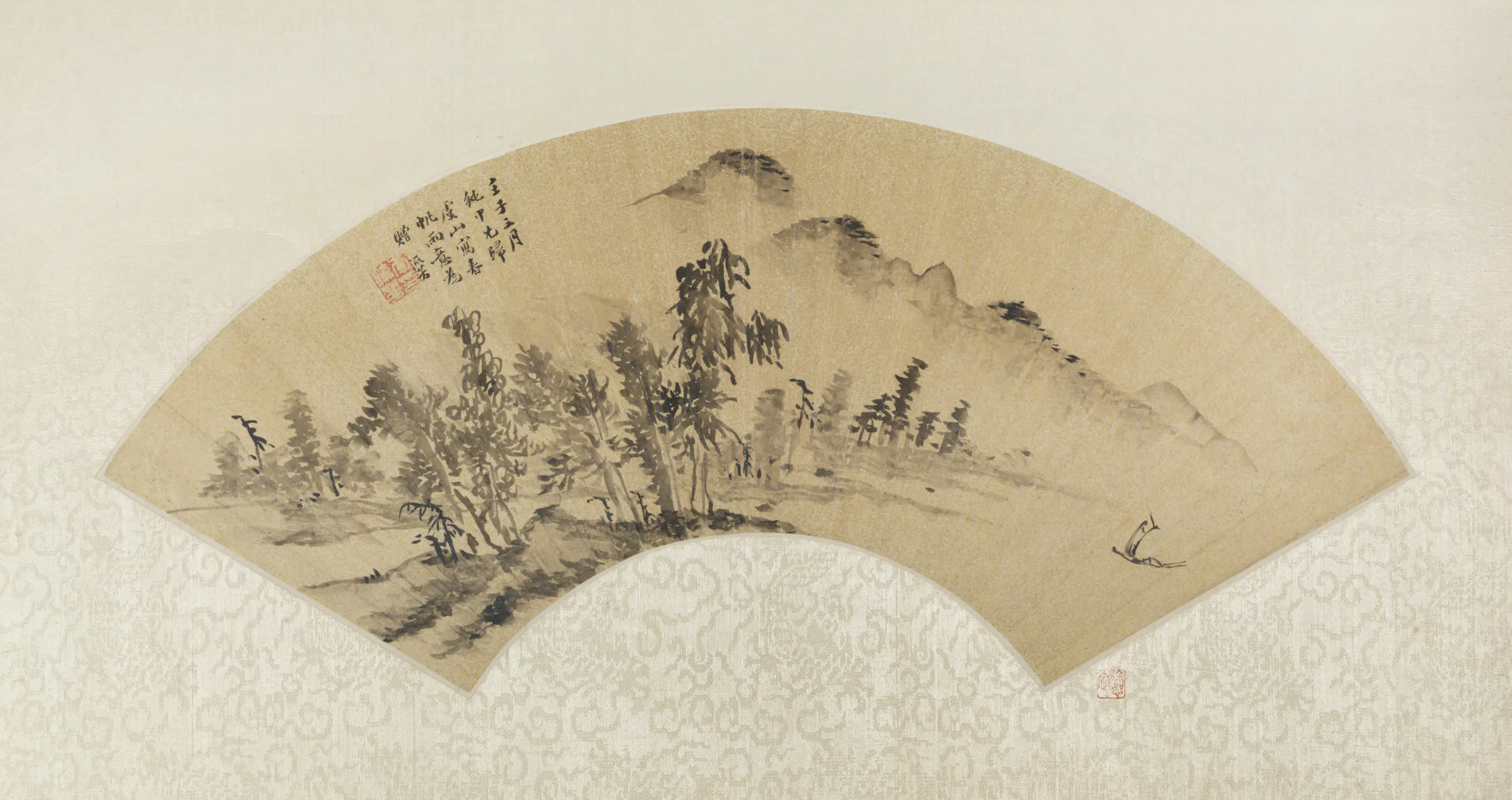 明朝【李流芳】《春帆雨意图扇面》