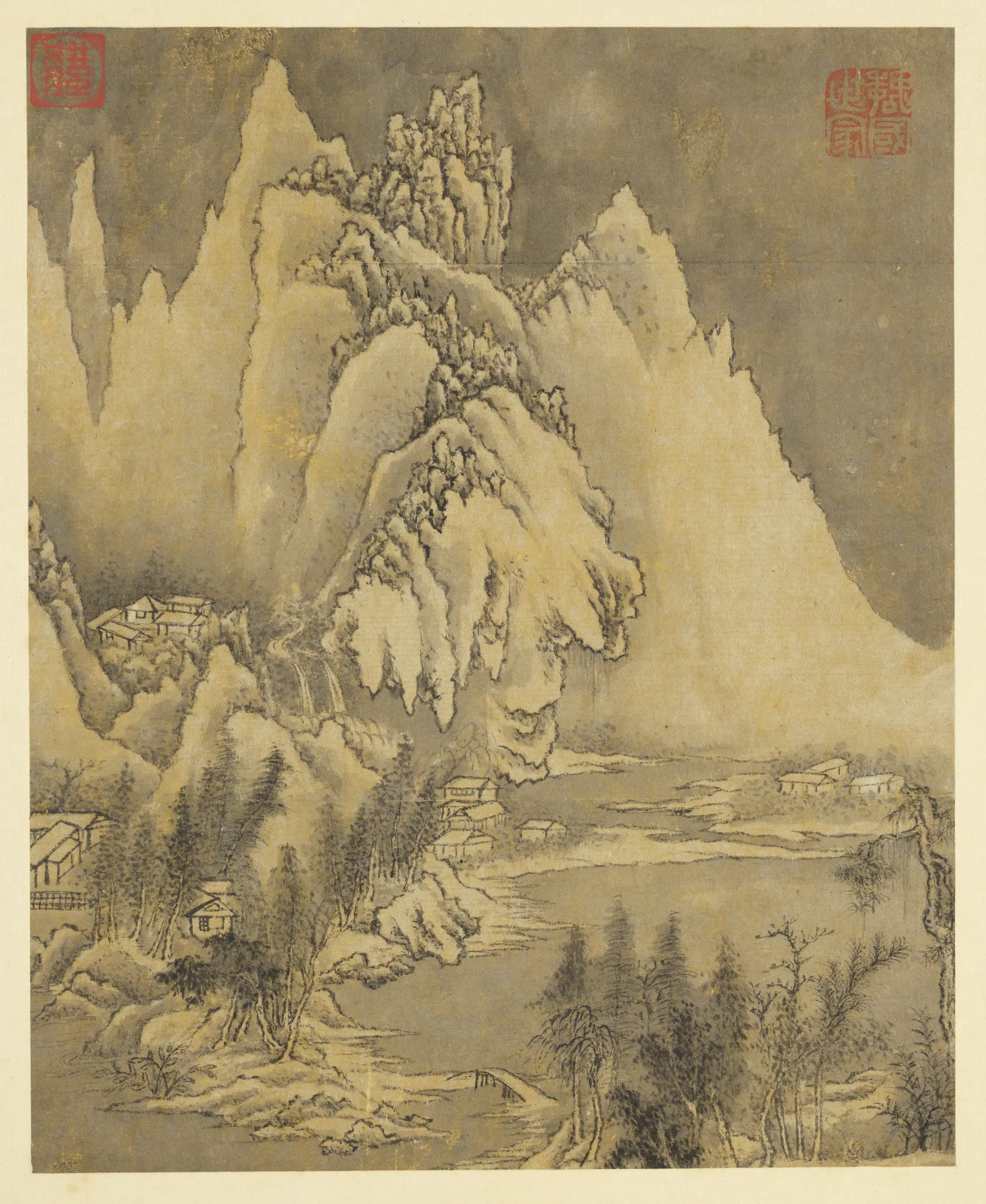 清朝【佚名】《历代画幅集册-无款雪景》