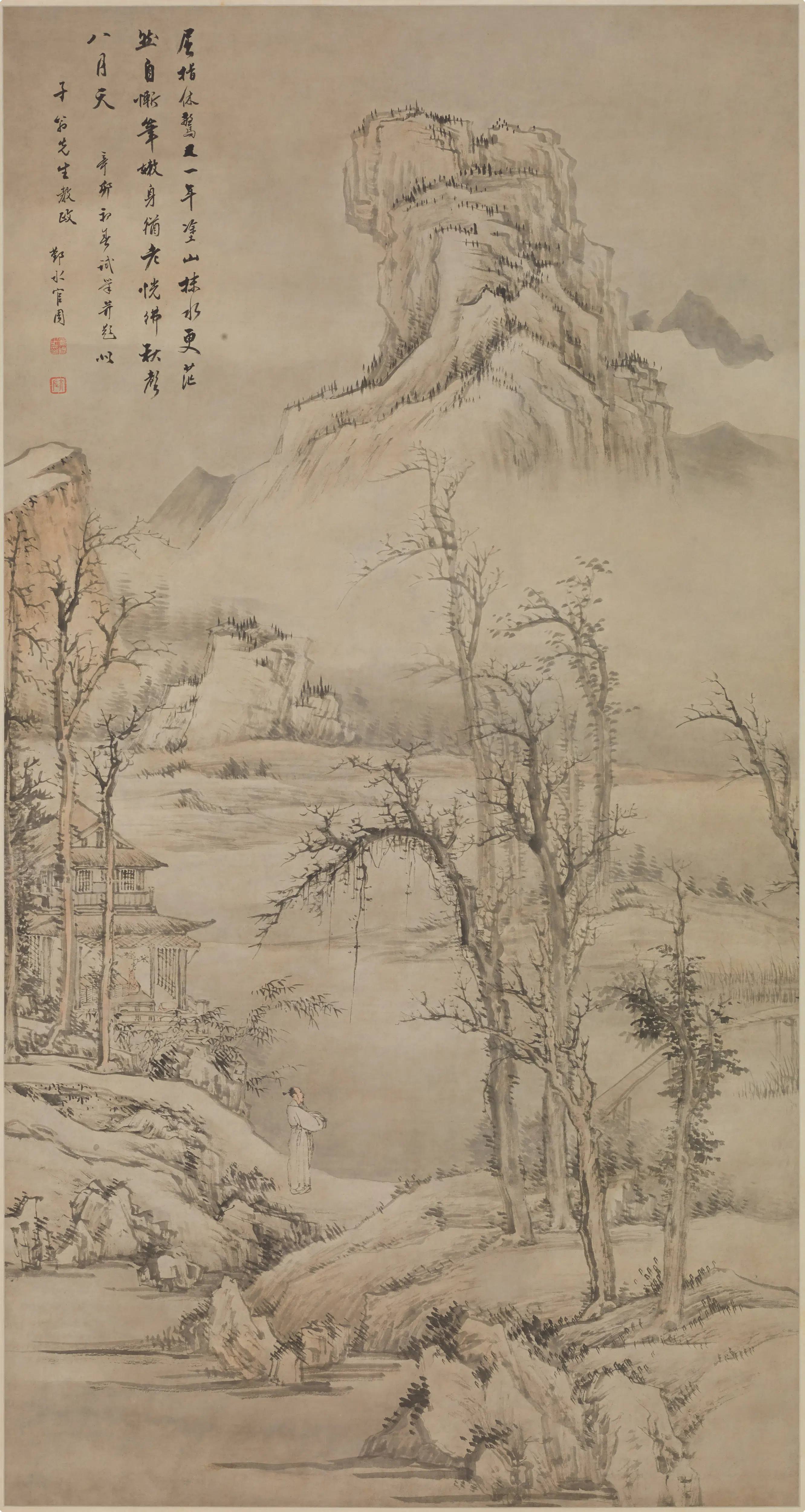 明朝【上官周】《山水图轴》